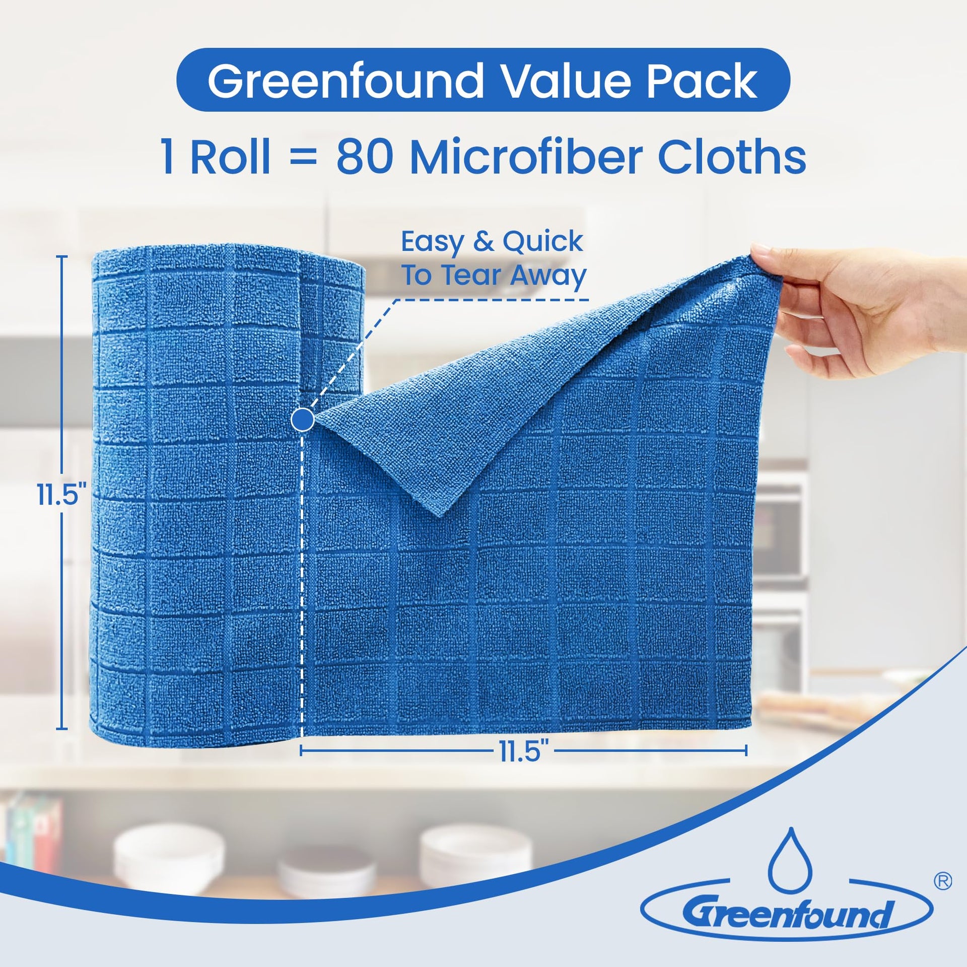 Microfiber Cleaning Cloth Roll (80 Count)