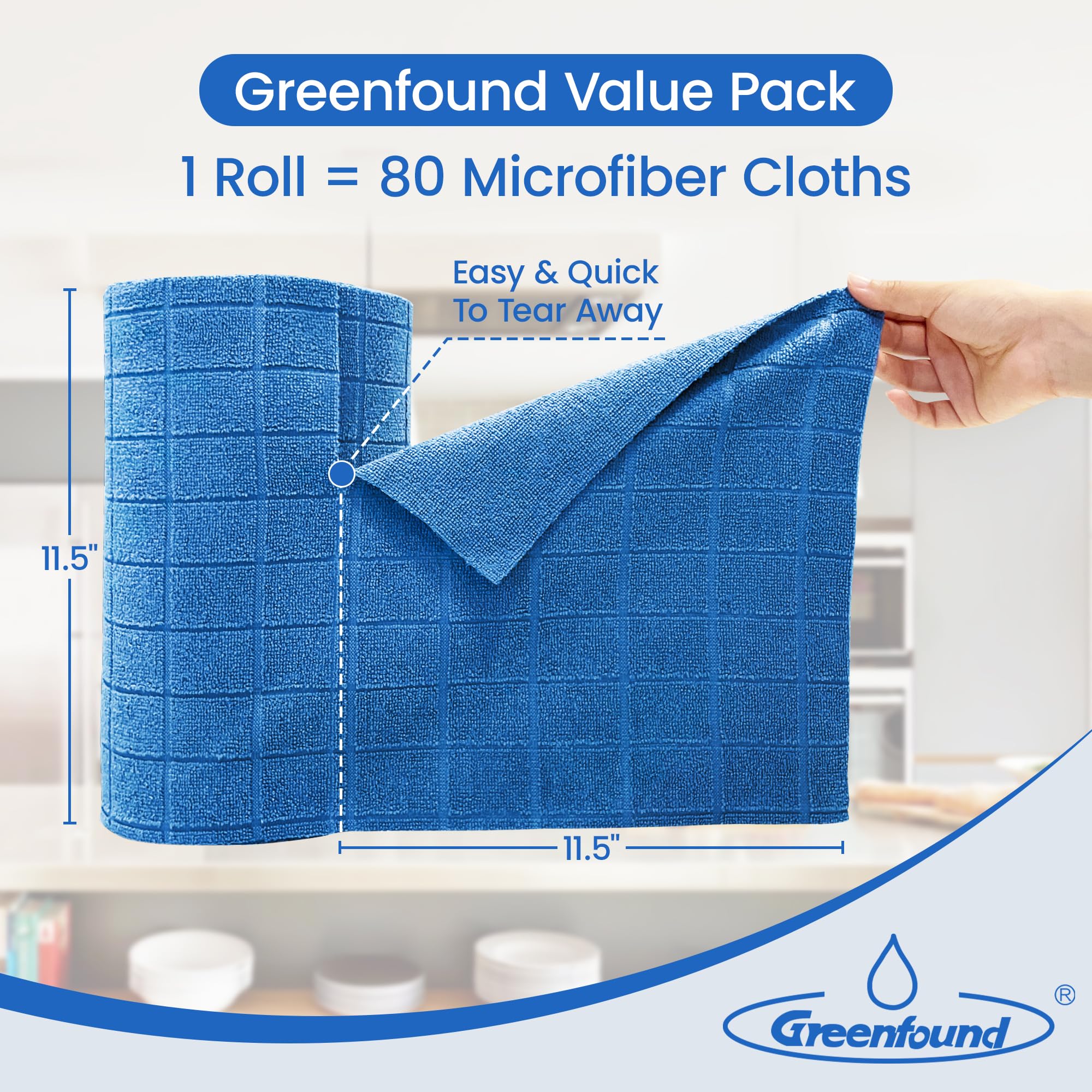 Microfiber Cleaning Cloth Roll (80 Count)