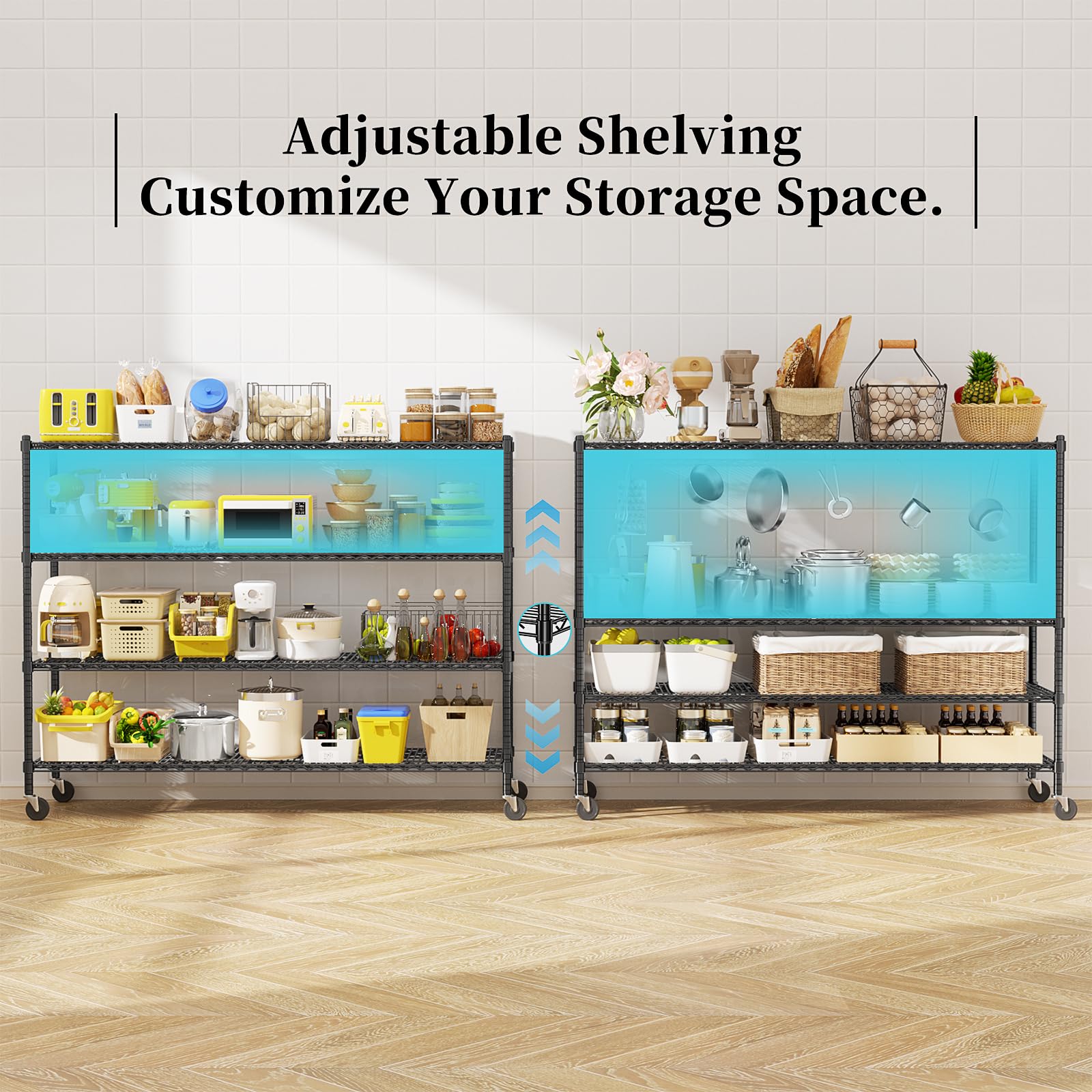 Storage Shelves with Wheels