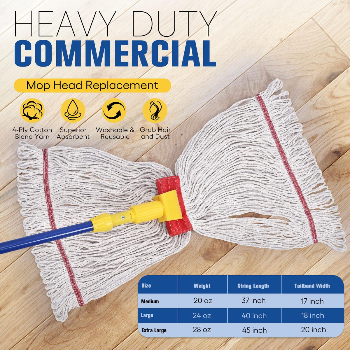 Matthew Cleaning Commercial Mop Head Replacement (12 Count)