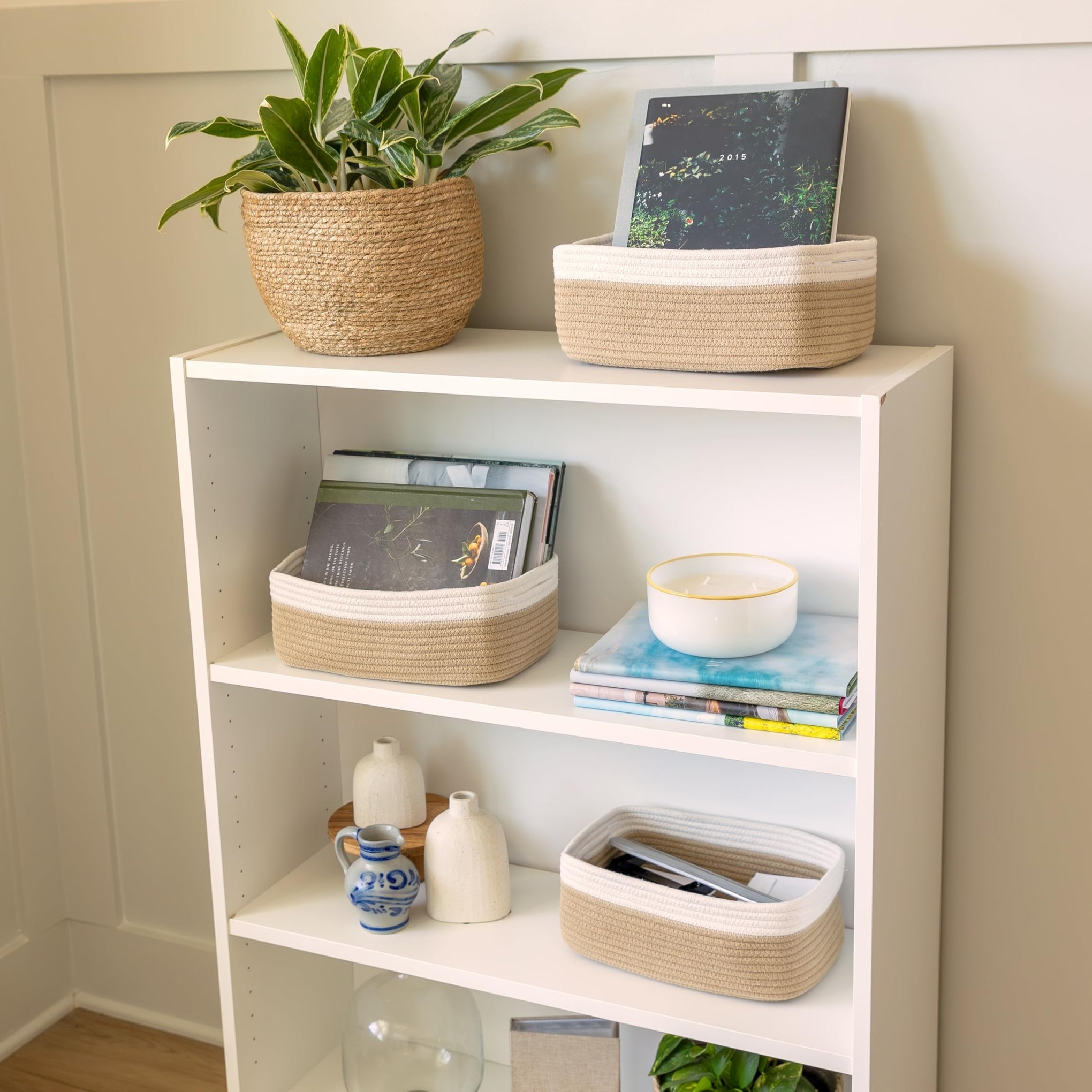 11.8"x8"x4.5” Storage Baskets for Shelves 3 Pack (3 Count)