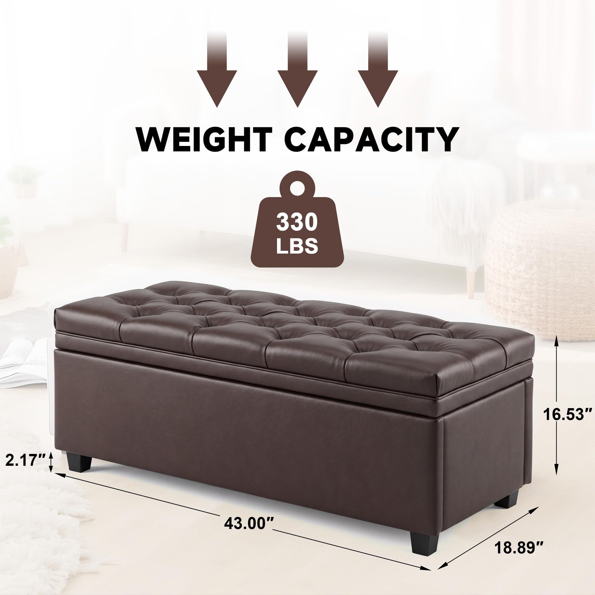 43 Inch Storage Ottoman