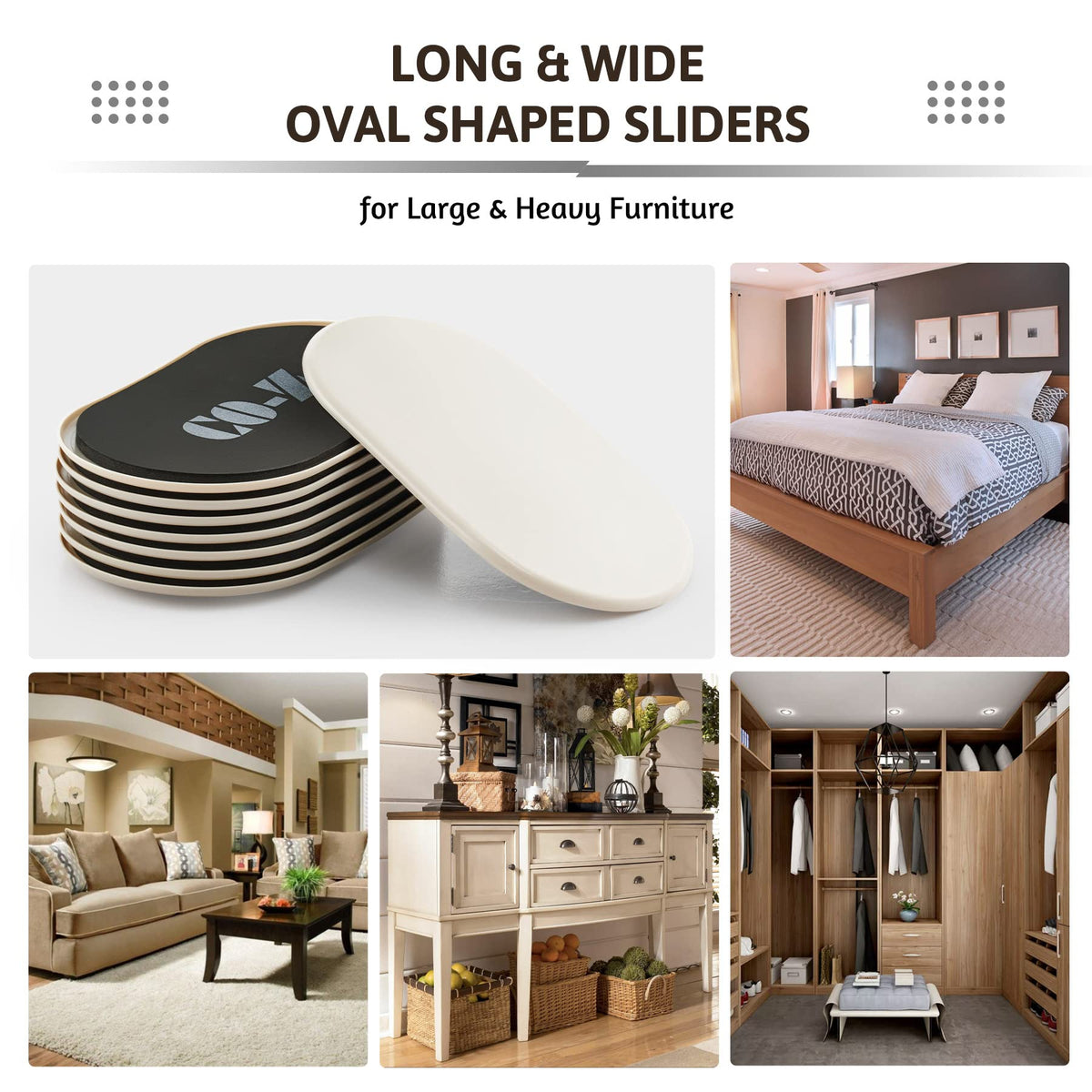 Large Furniture Sliders (8 Count)