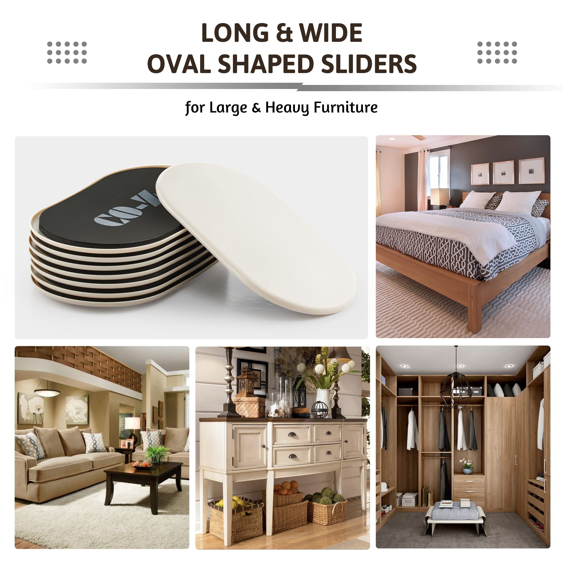 Large Furniture Sliders (8 Count)