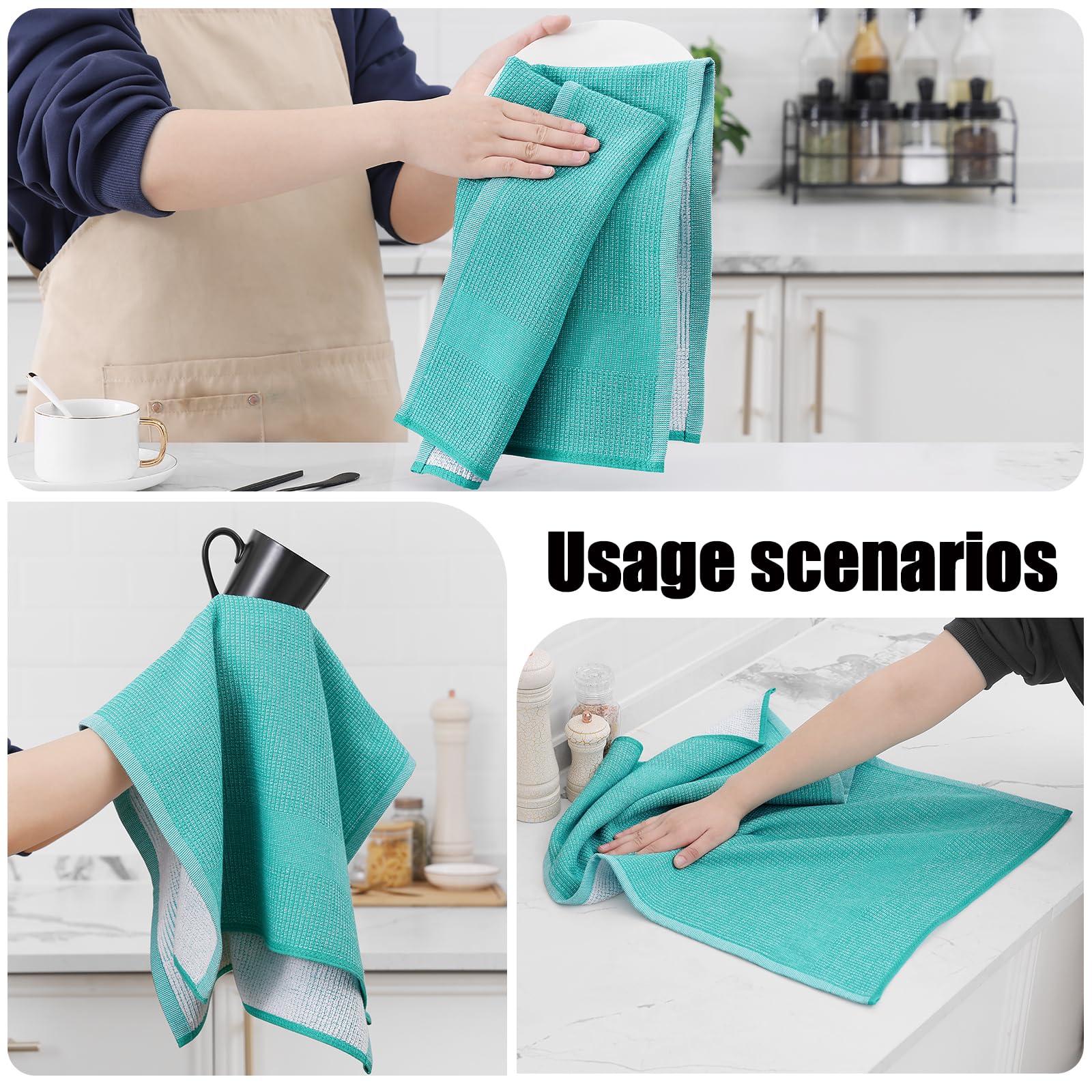 380 GSM Cotton Premium Kitchen Towels 8 Pack (8 Count)