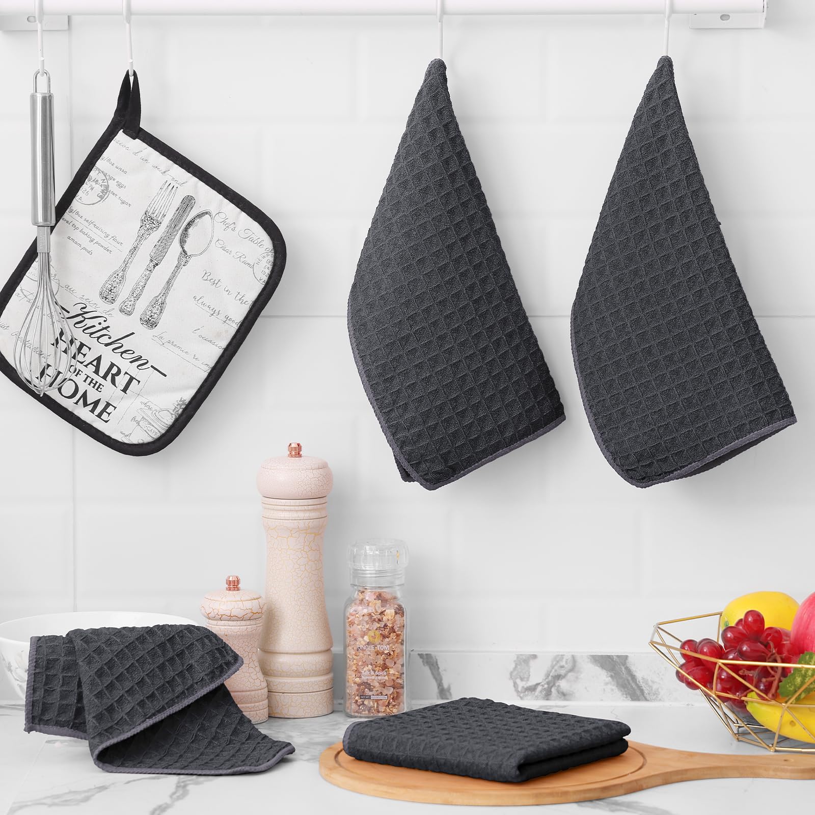 Microfiber Kitchen Towels and Dishcloths Sets (12 Count)