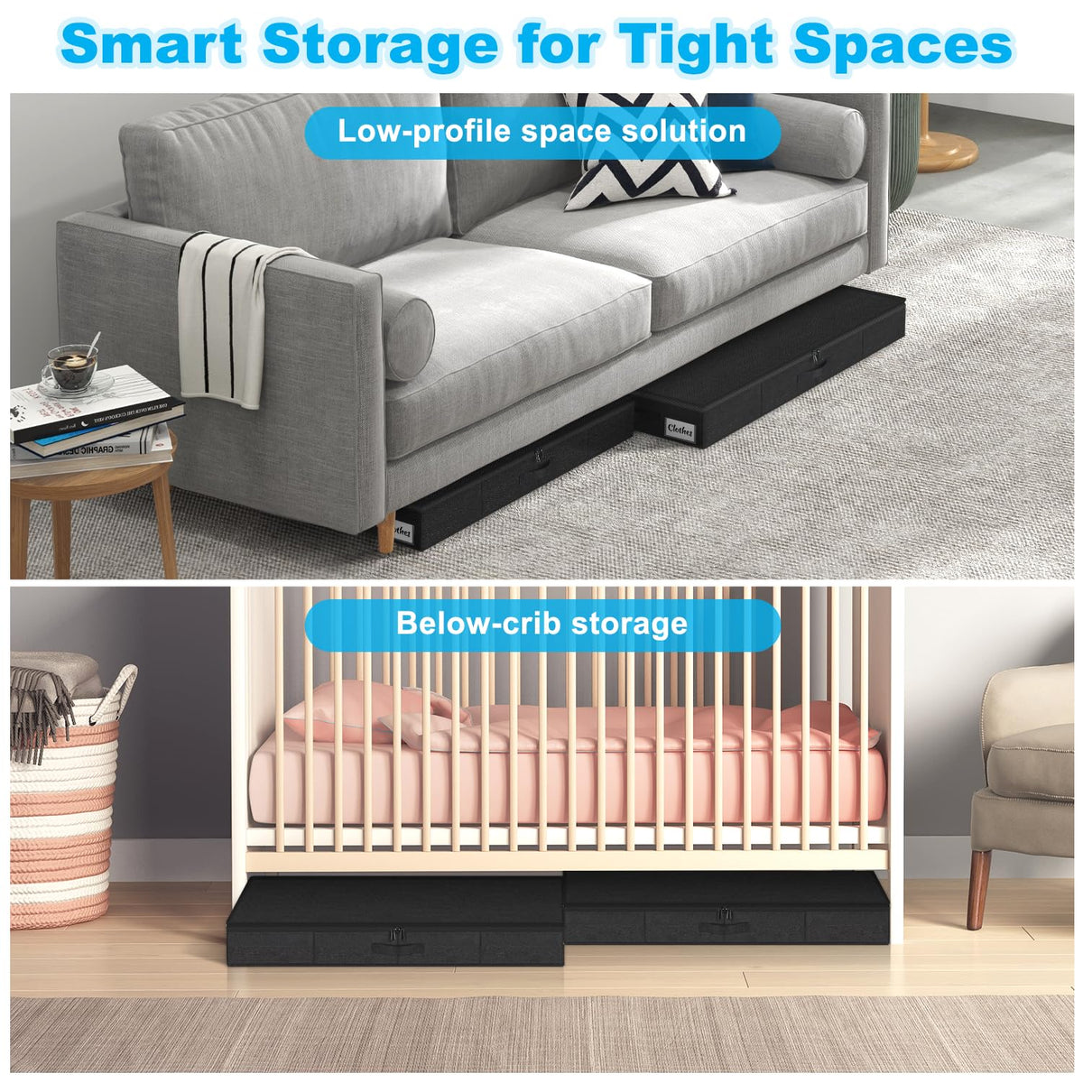 Under Bed Storage Container Bins 4 Pack (4 Count)