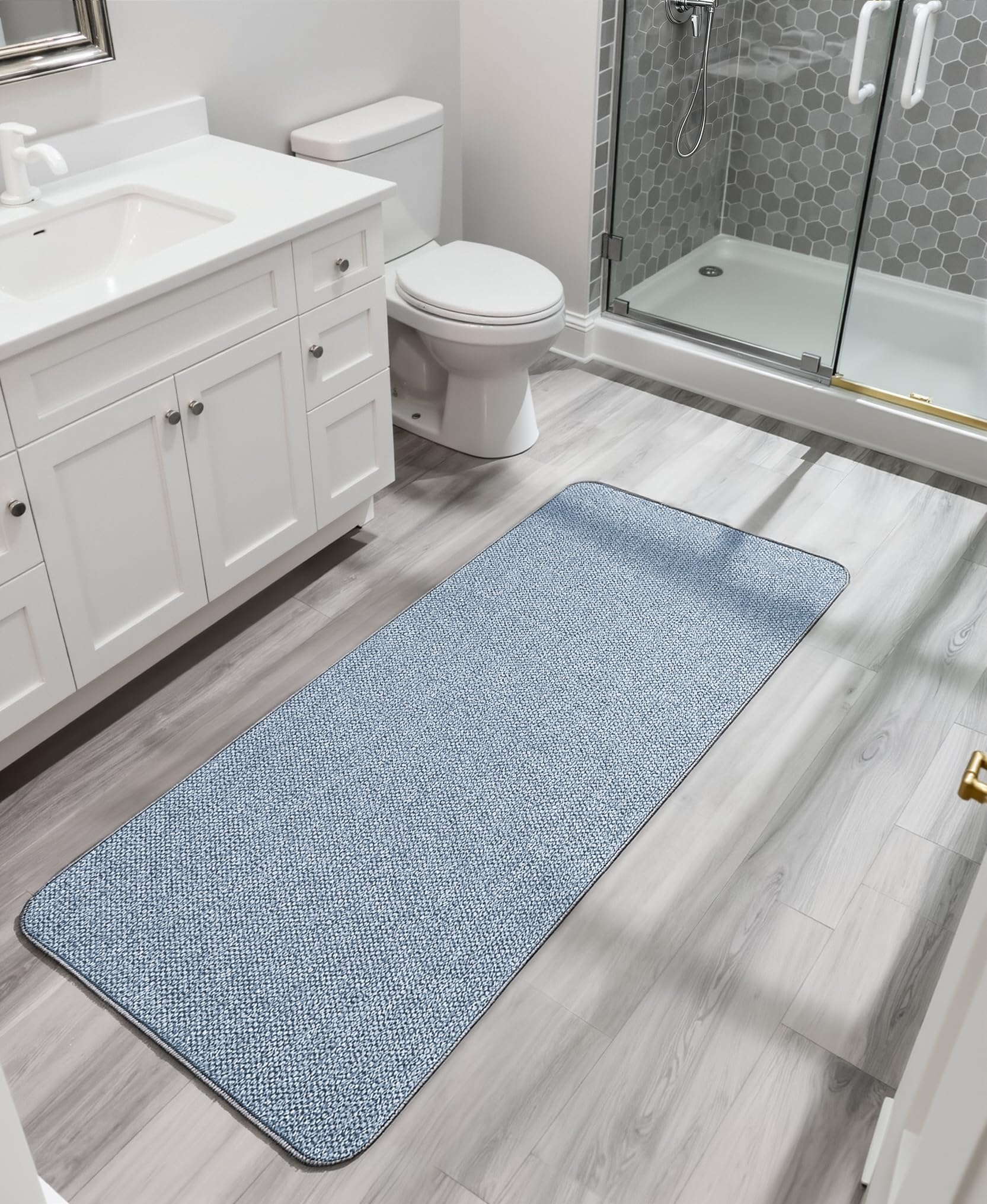 Bath Mat Ultra Thin Bathroom Runner Rugs (12 Sq Ft)