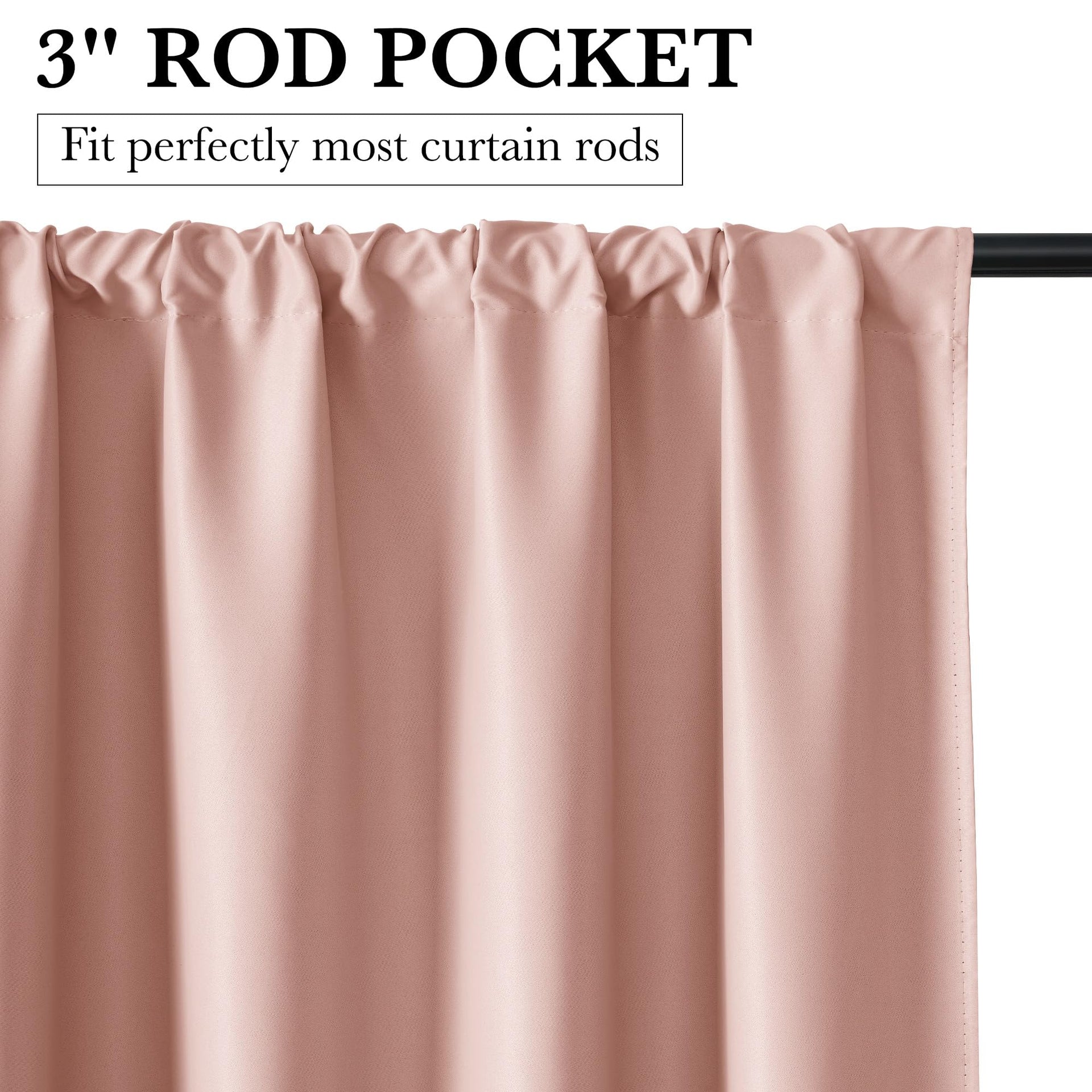 100% Blackout Short Curtains for Small Window (2 Count)
