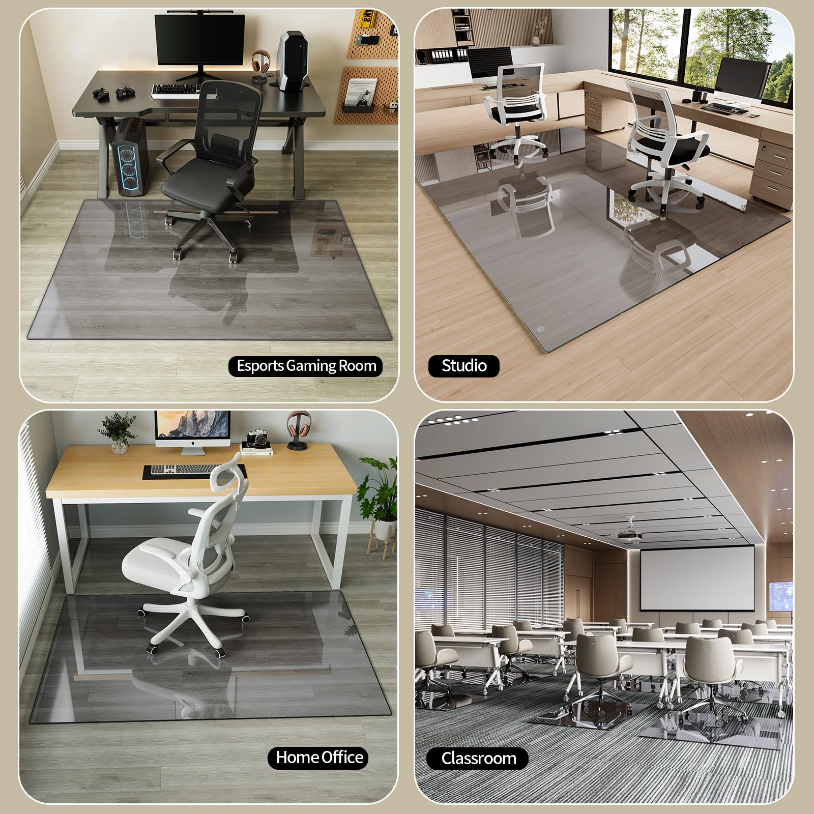 40" x 60" Office Chair Mat for Hardwood Floors & Carpets