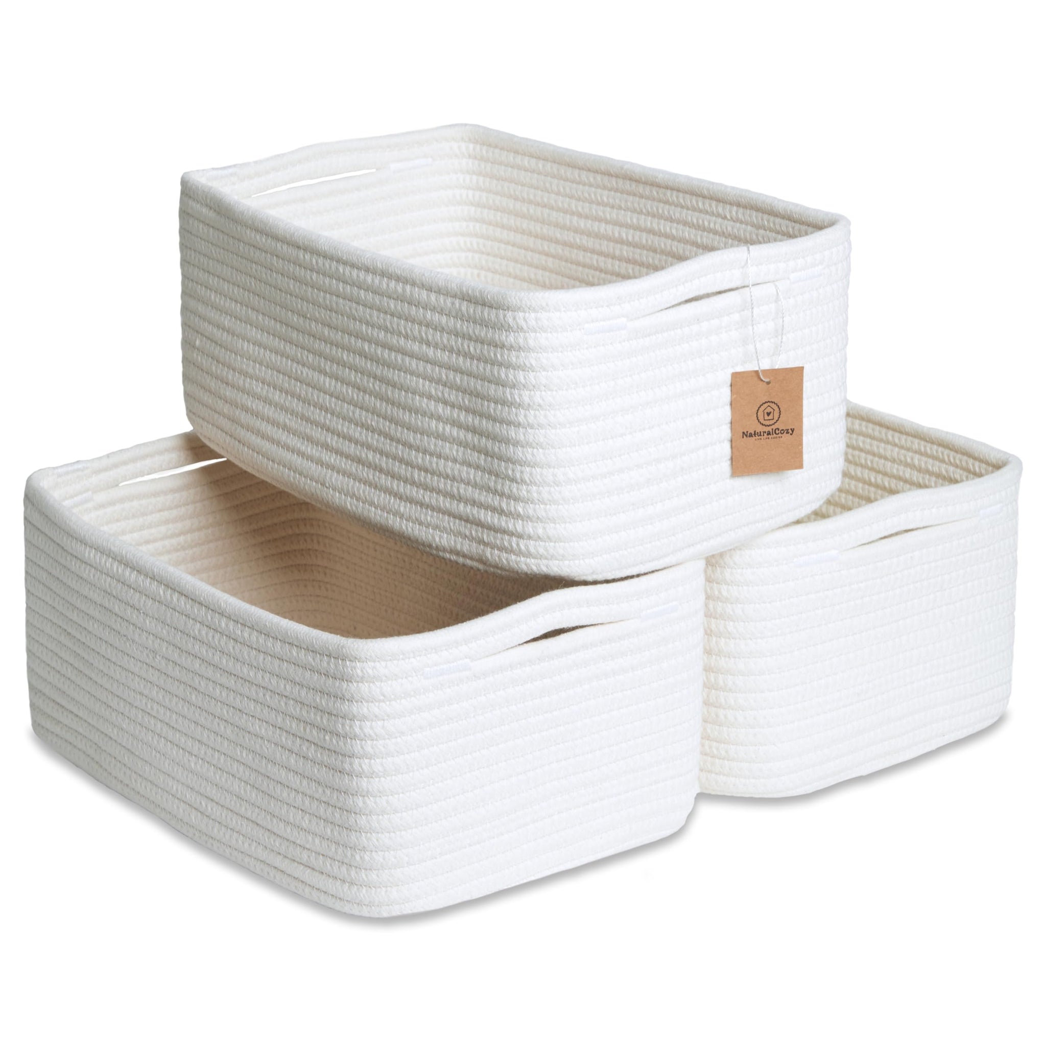 13.5”x8.5”x5.5” Storage Baskets for Shelves 3 Pack (3 Count)