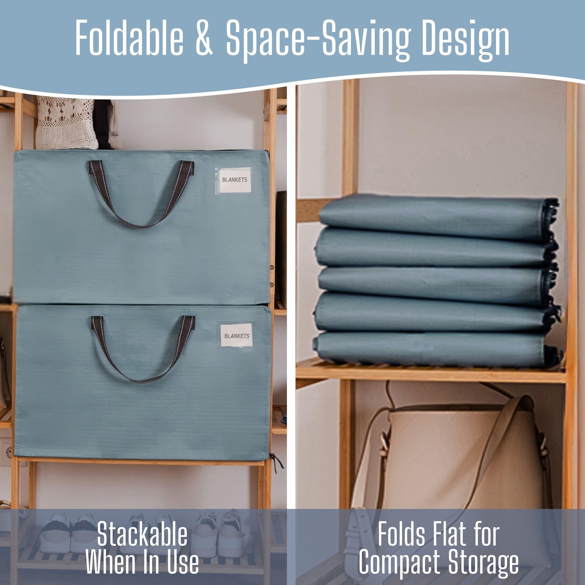 4 Pack Extra Large Heavy Duty Moving Bags with Wide Opening & Reinforced Handles (4 Count)