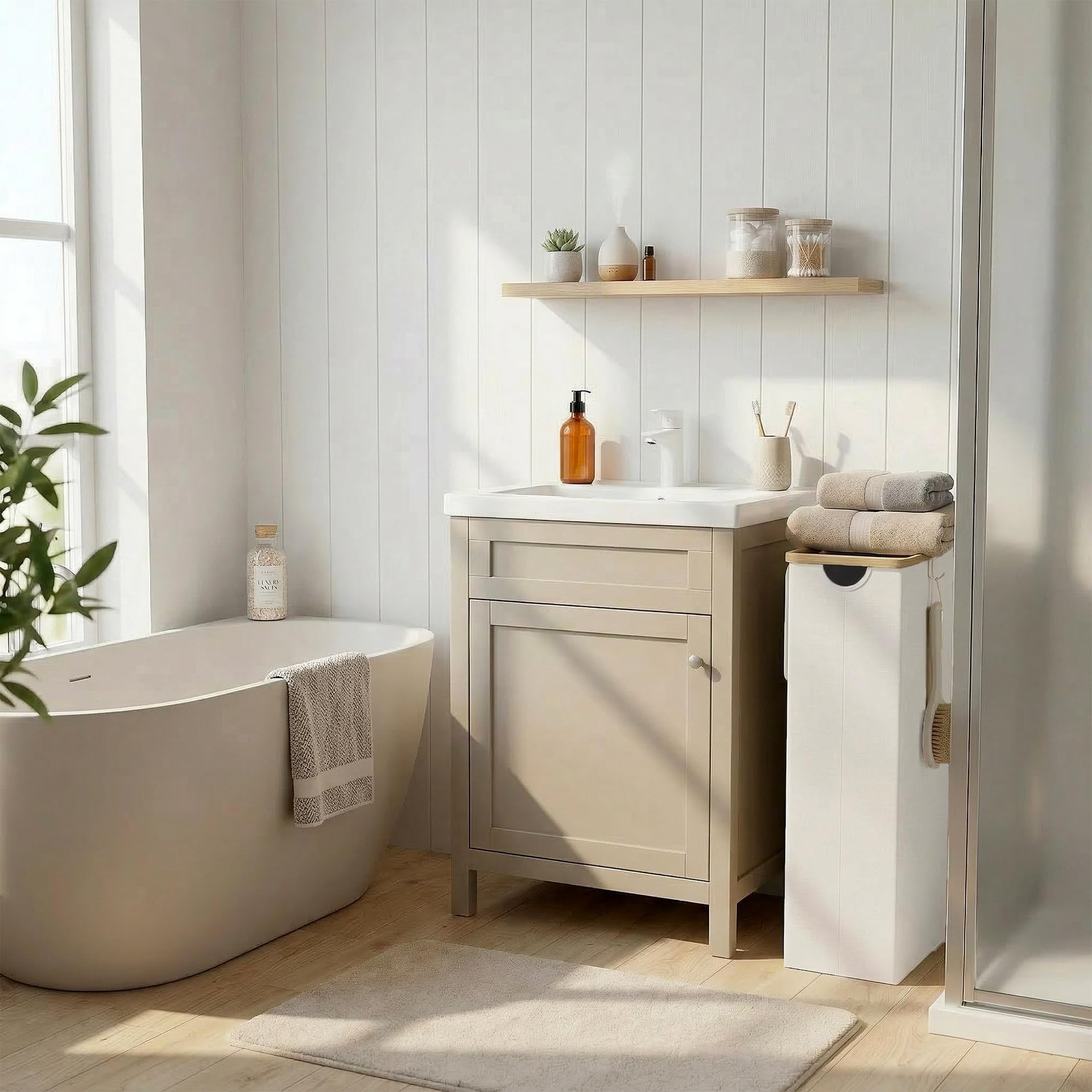 Slim Laundry Basket with Lid