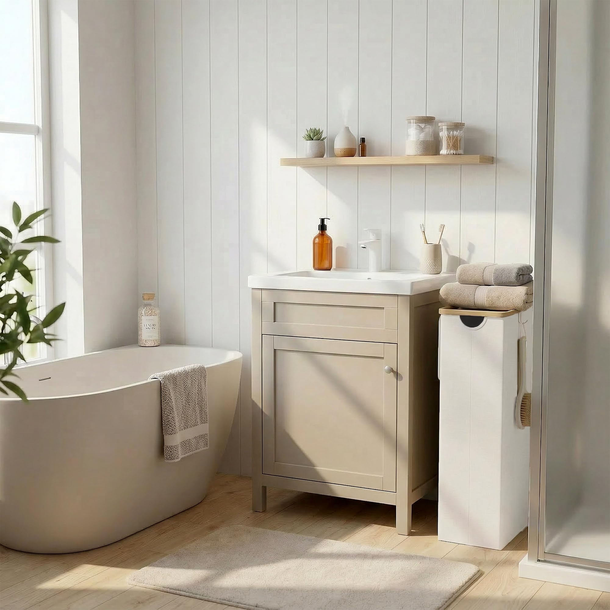Slim Laundry Basket with Lid
