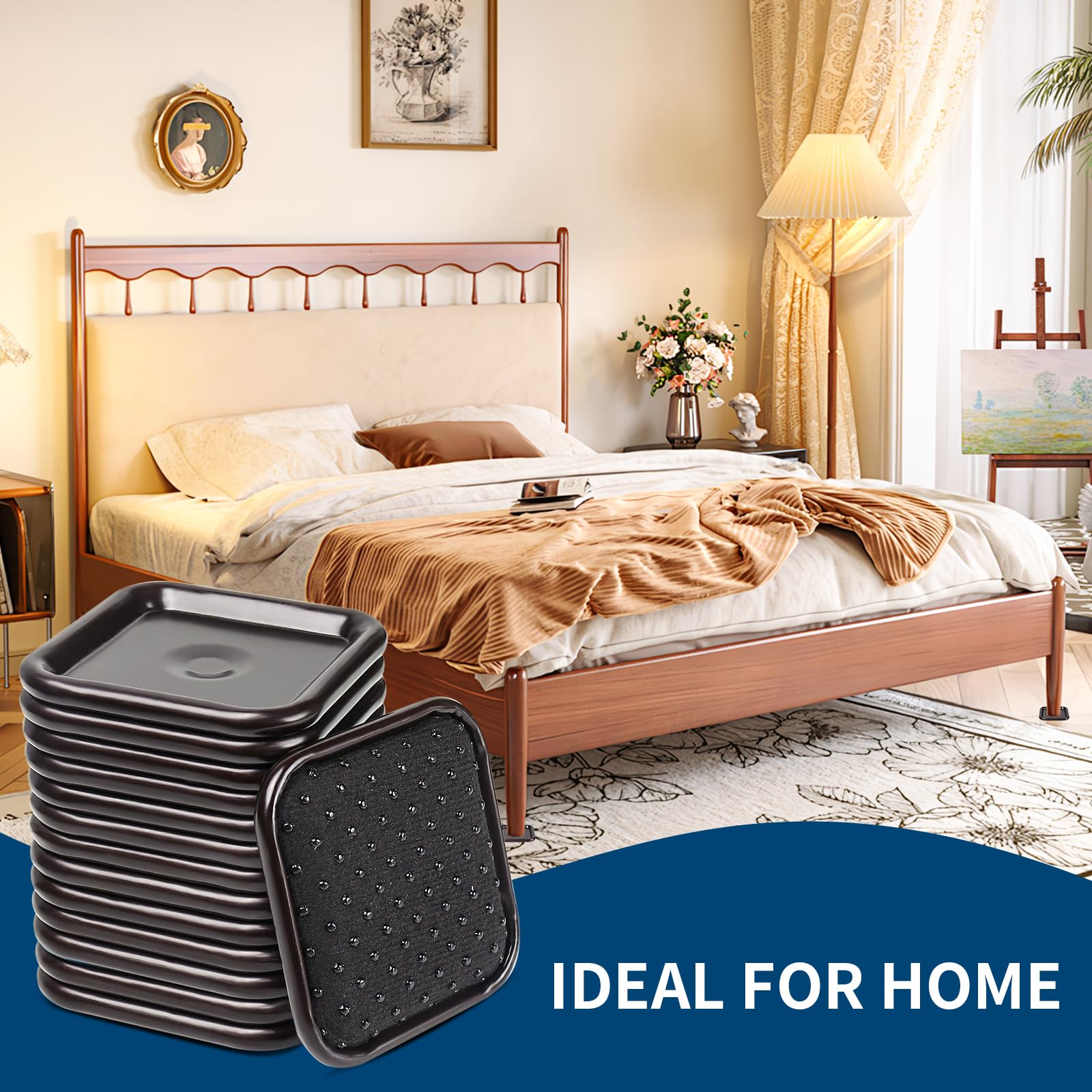 2.5" Square Non Slip Furniture Pads to Prevent Floor Scratches (16 Count)