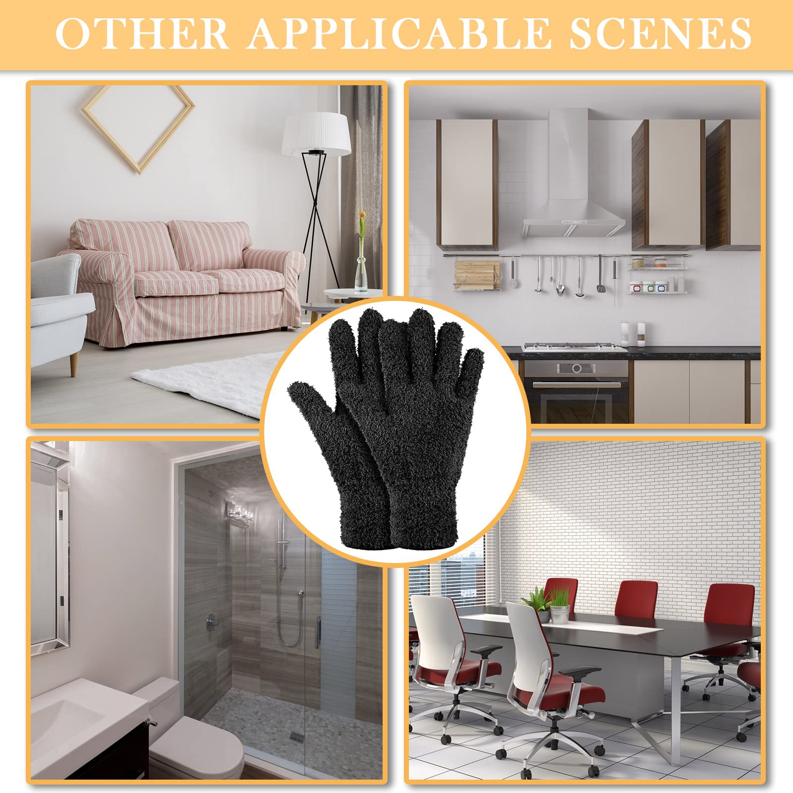 3 Pairs Microfiber Dusting Gloves for Plants Leaf