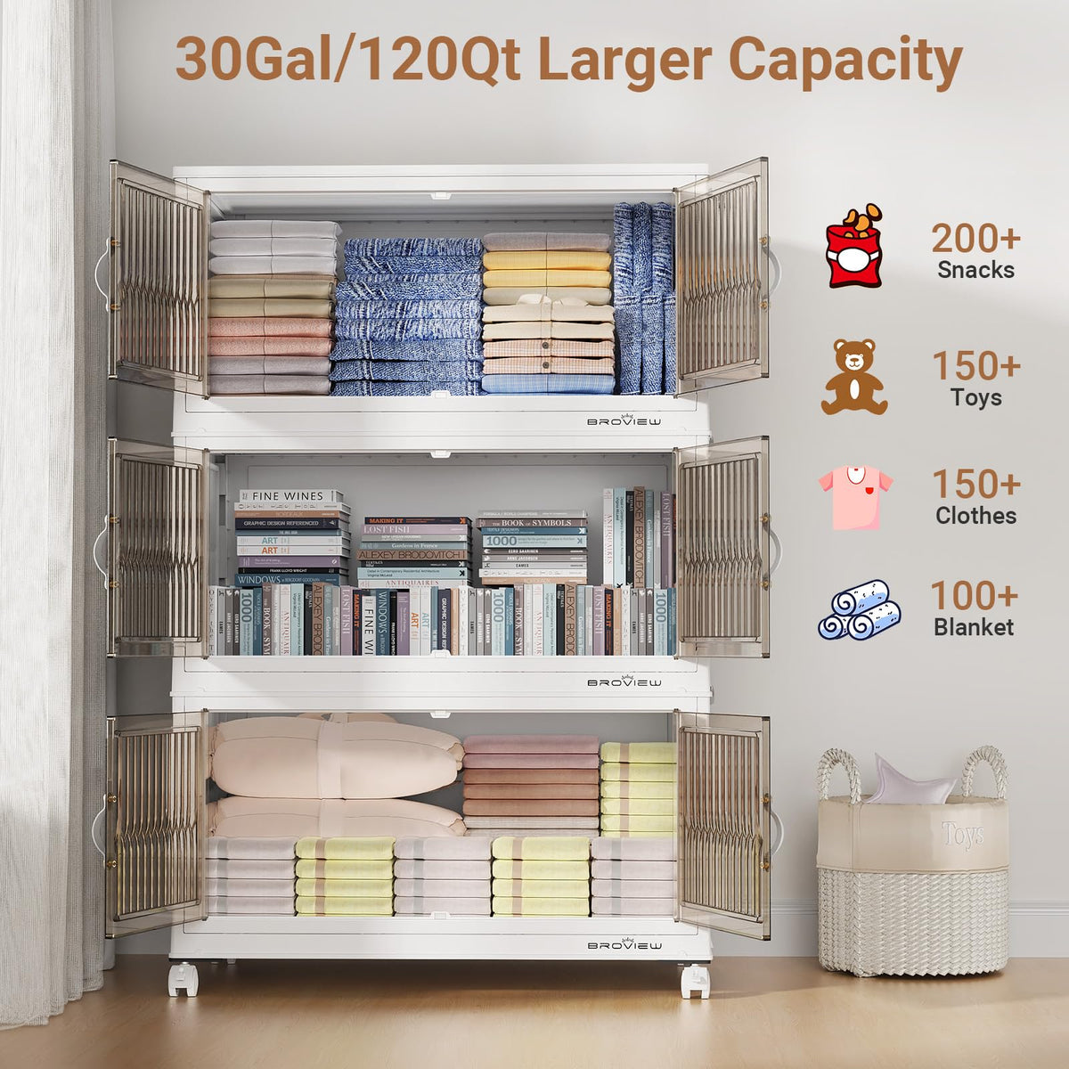 360Qt Stackable Storage Bins with Lid (3 Count)