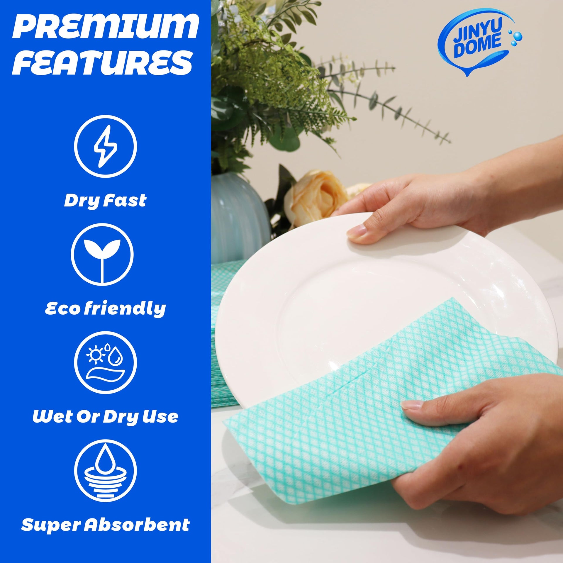 Reusable Kitchen Cleaning Cloths Dish Towels Dish Cloth Handi Wipe Reusable Cloths for Kitchen (100 Count)