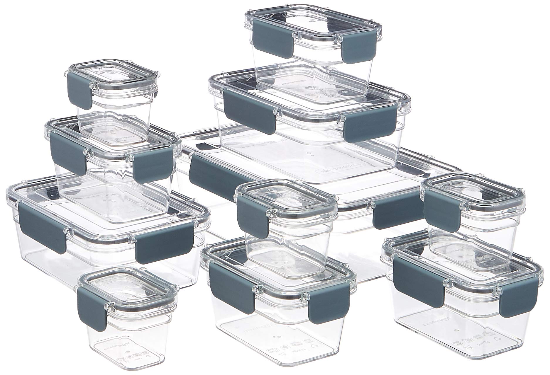 Tritan Plastic Food Storage Containers with Airtight Locking Lids (11 Count)