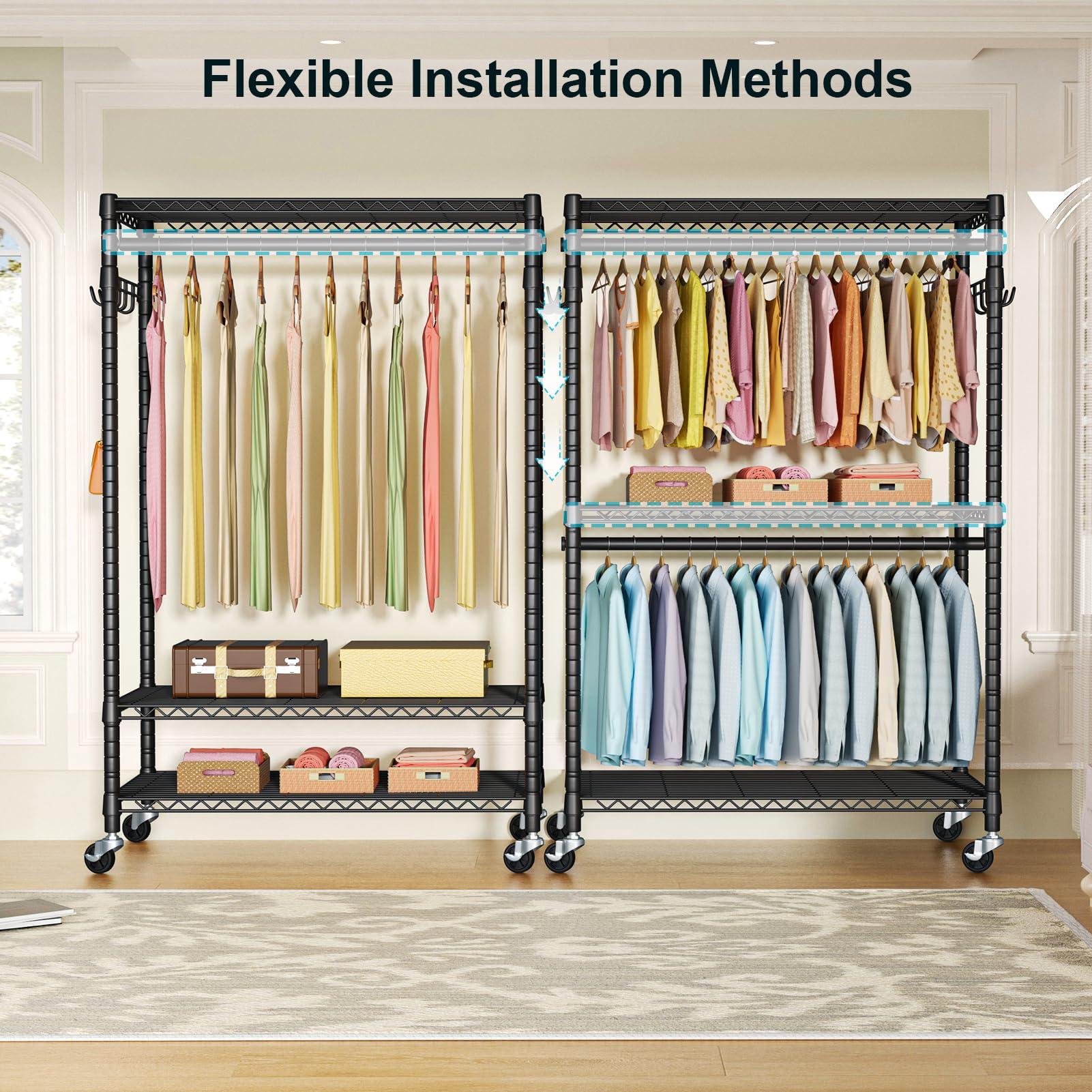 P1 Plus Rolling Clothes Rack