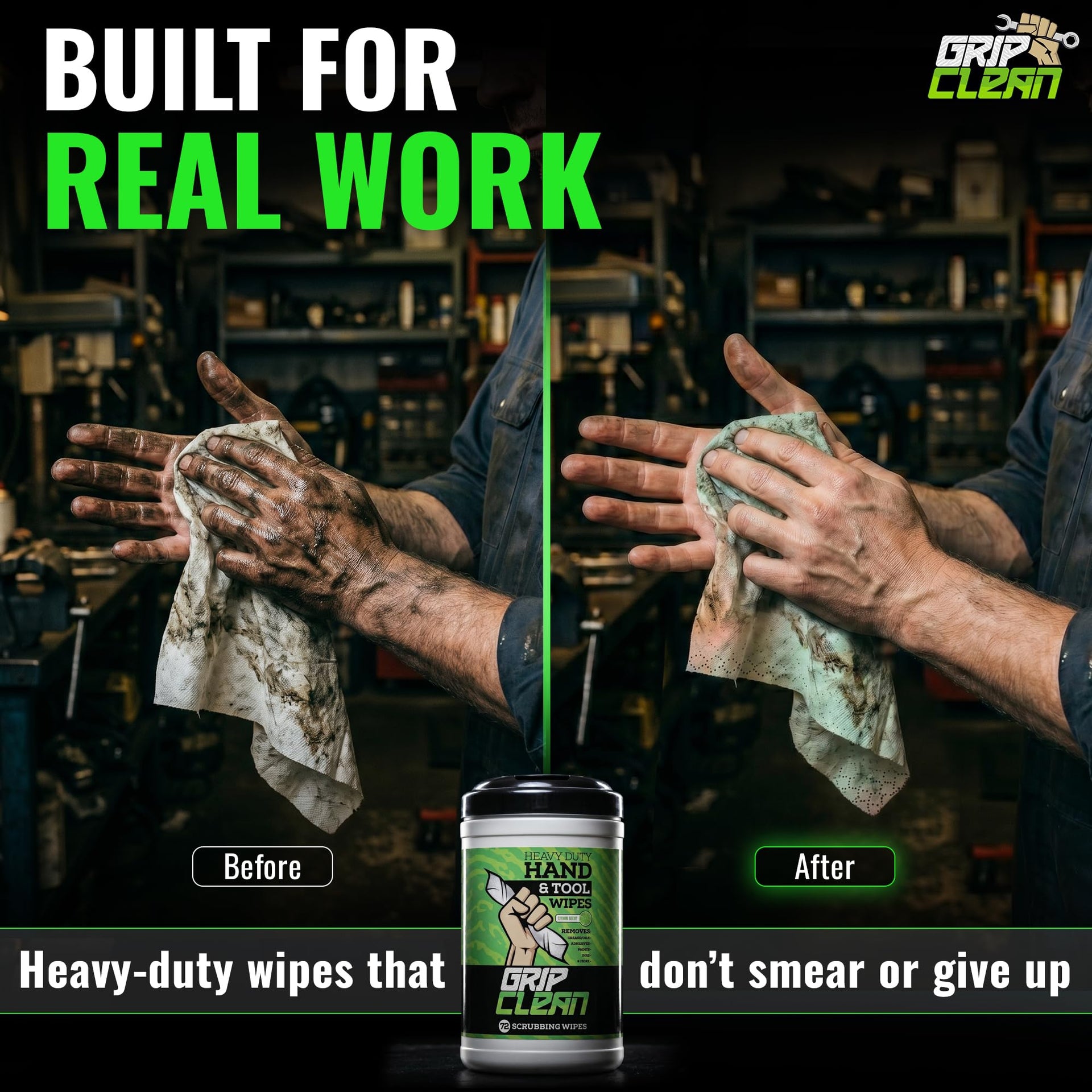 Heavy Duty Hand Wipes For Mechanics (432 Count)