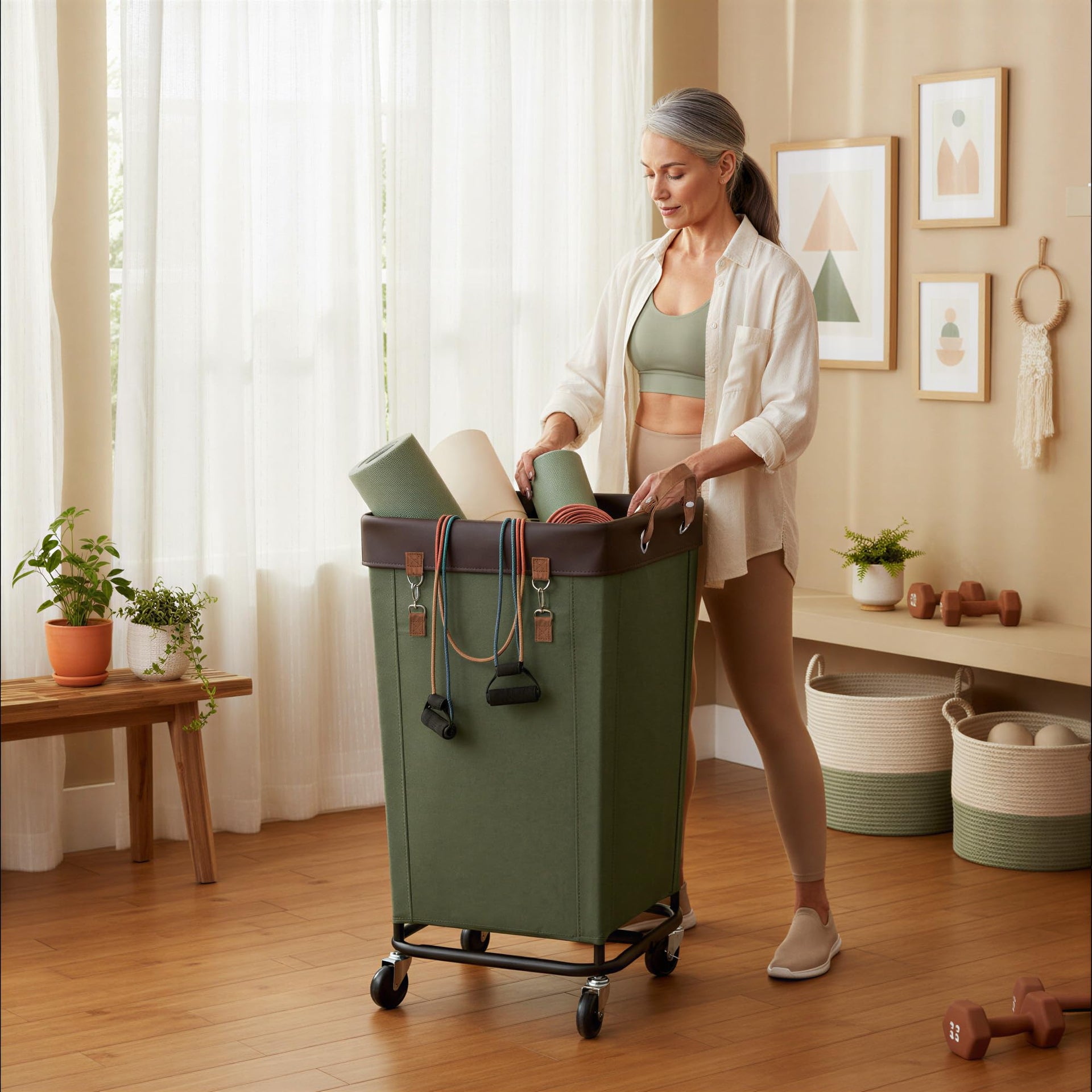 160L Laundry Basket with Wheels