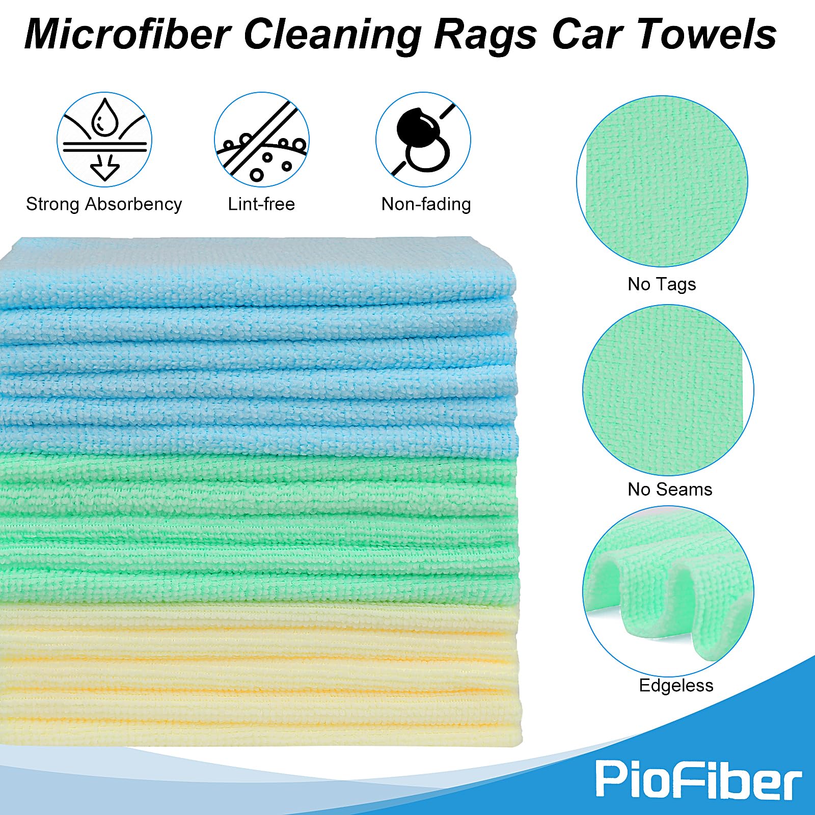 Shop Towels 20 Pack Edgeless Microfiber Cleaning Cloths (20 Count)