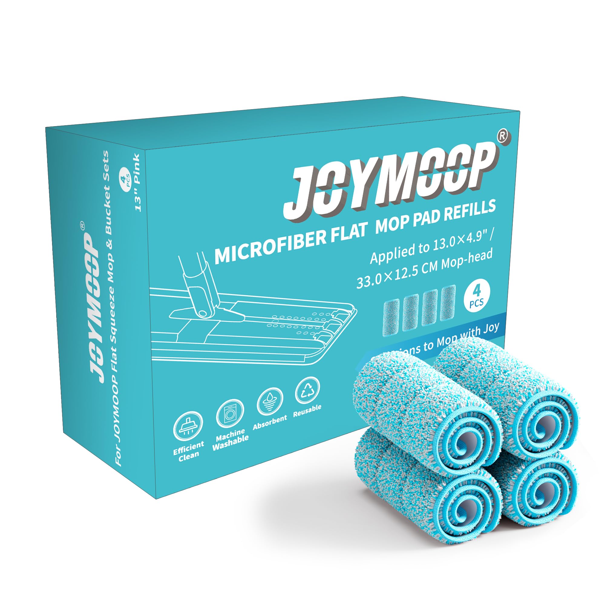 Microfiber Replacement Pads for Flat Mop System (4 Count)