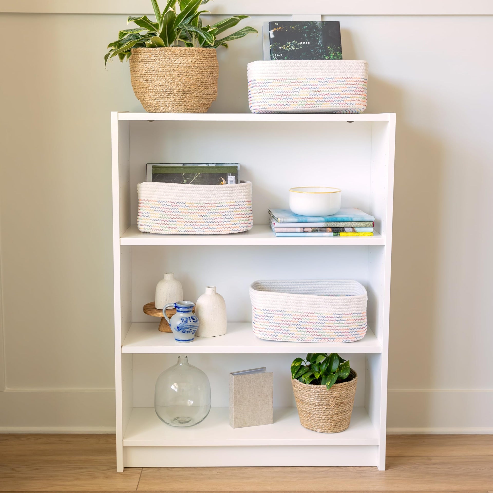 13.5”x8.5”x5.5” Rectangle Storage Baskets for Shelves 3 Pack (3 Count)