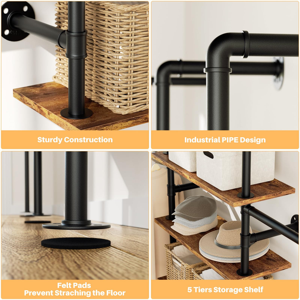 Industrial Pipe Clothing Rack