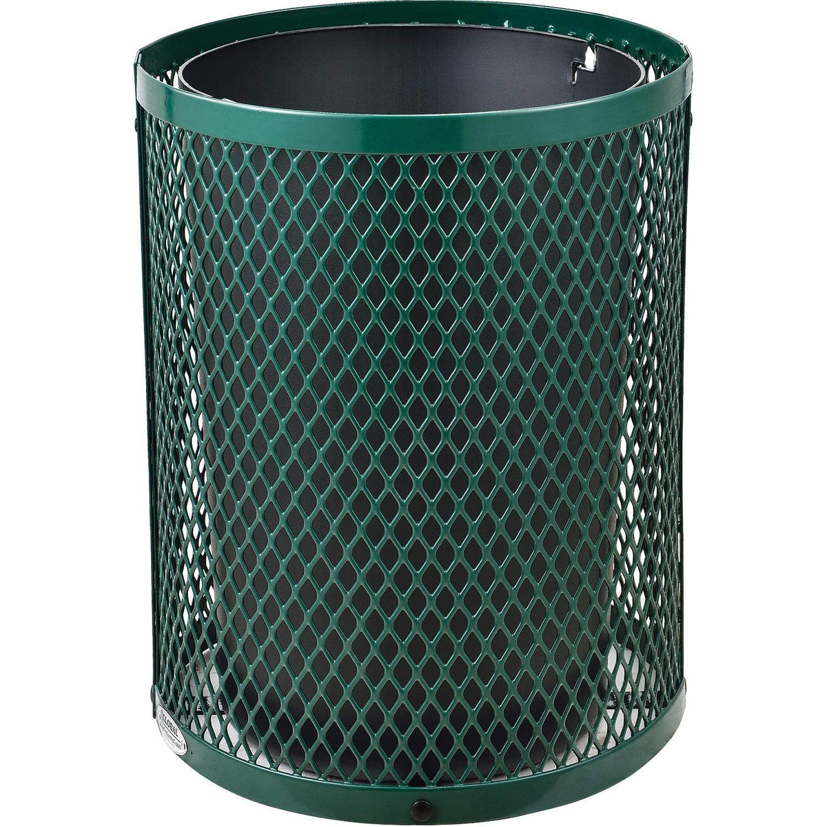 Outdoor Diamond Steel Trash Can with Rain Bonnet Lid
