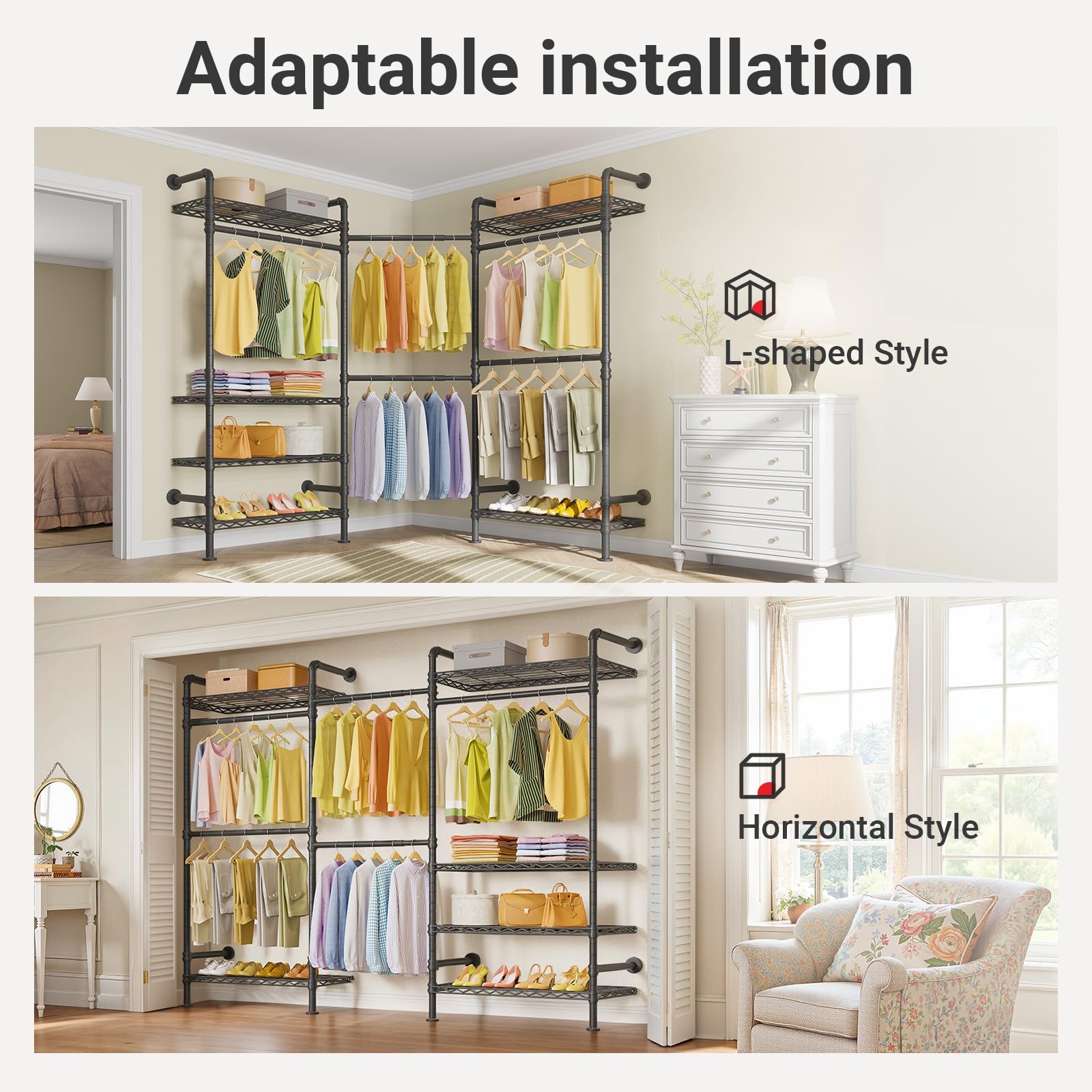 F3 Garment Rack Heavy Duty Clothes Rack for Hanging Clothes