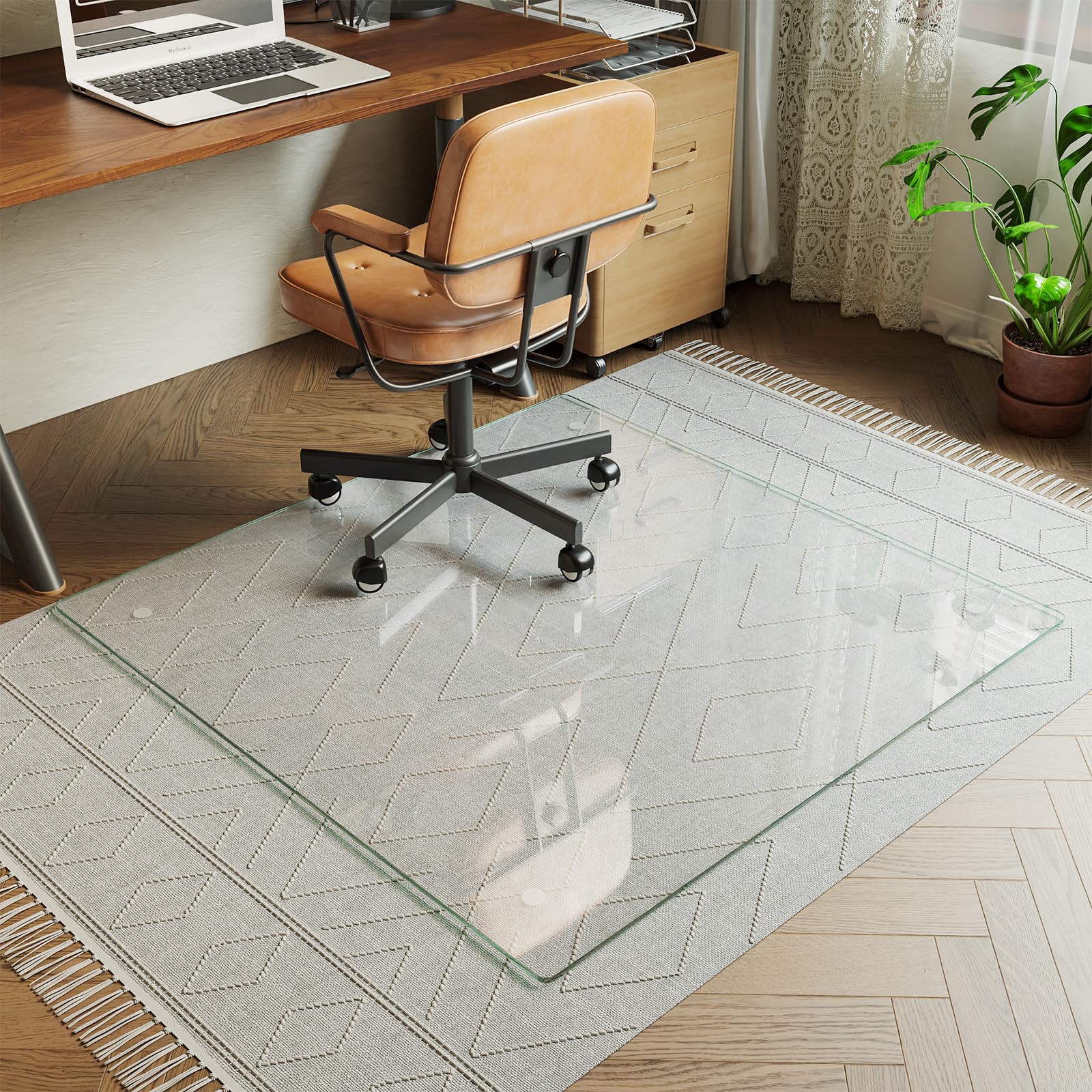 46" x 46" Office Chair Mat for Hardwood Floors & Carpets