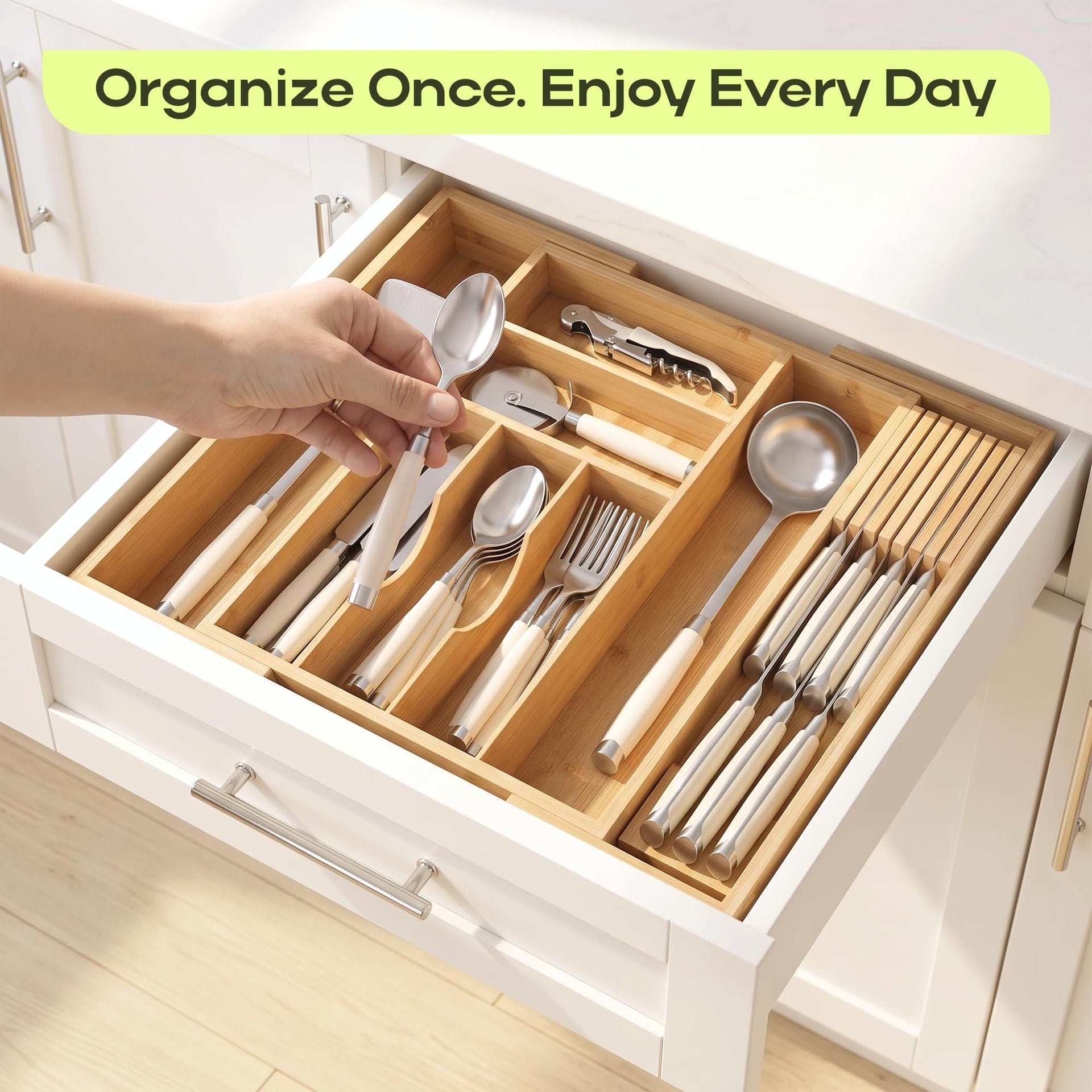 Drawer Organizer for Kitchen Organization