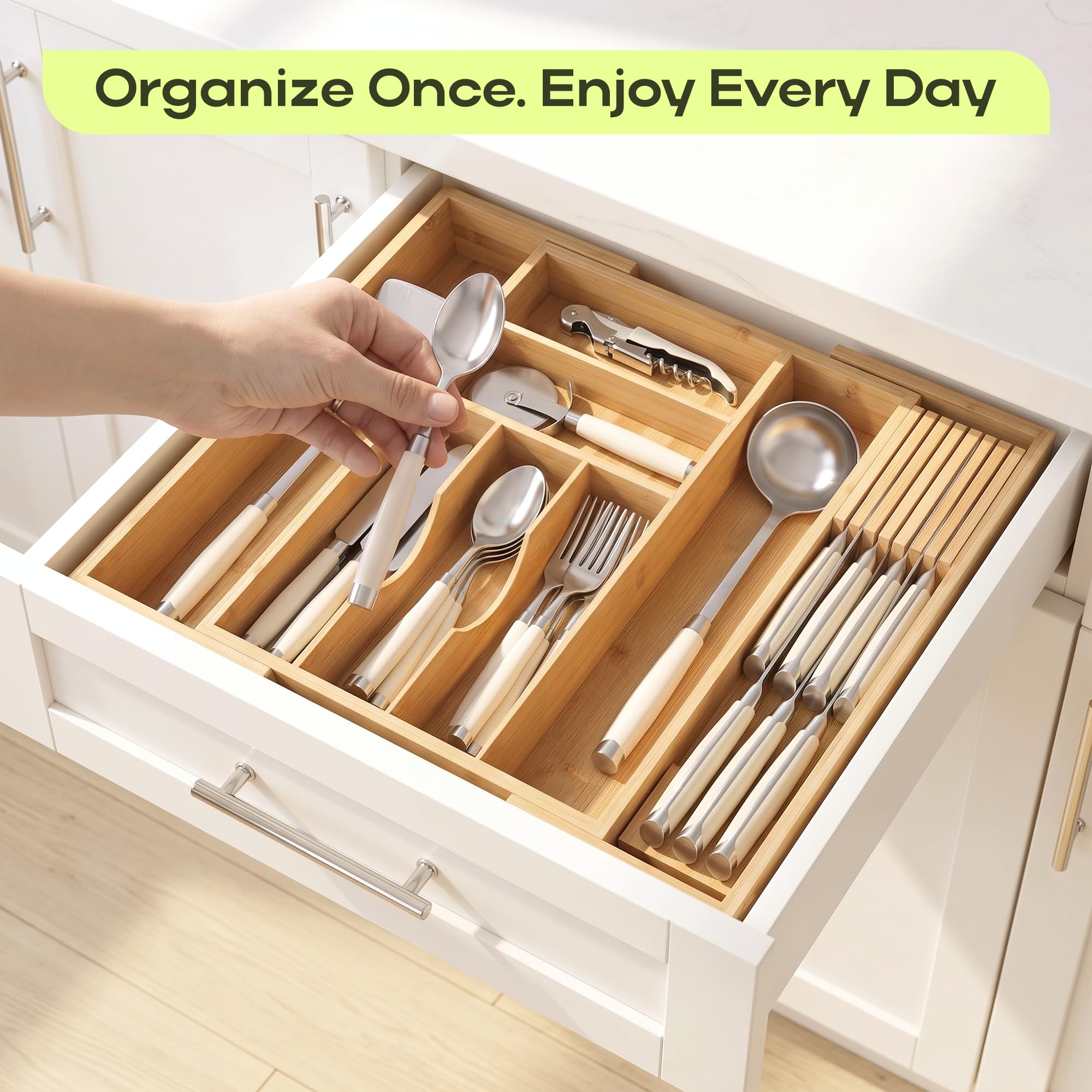Drawer Organizer for Kitchen Organization
