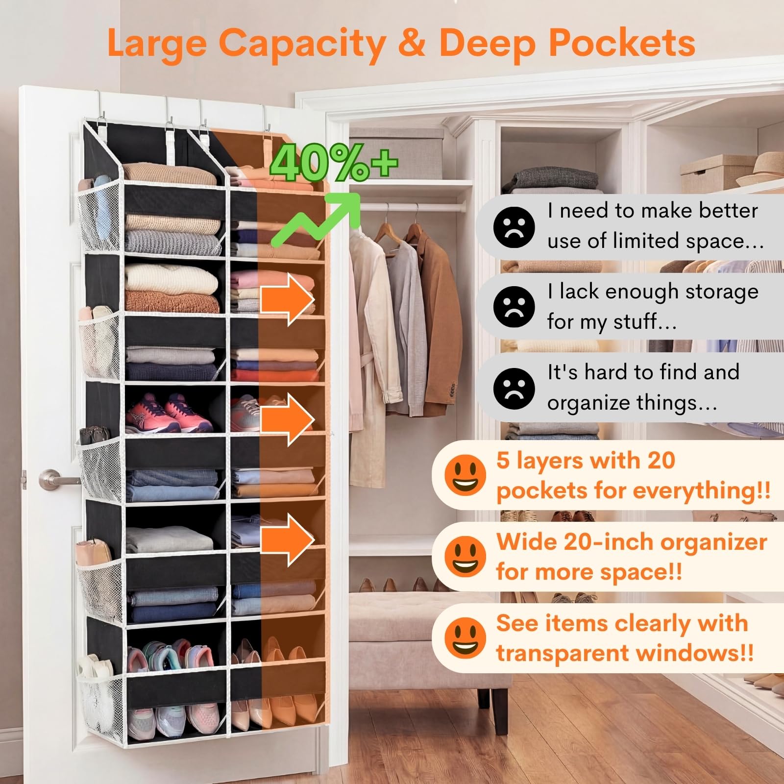 Over the Door Organizer 5 Tiers