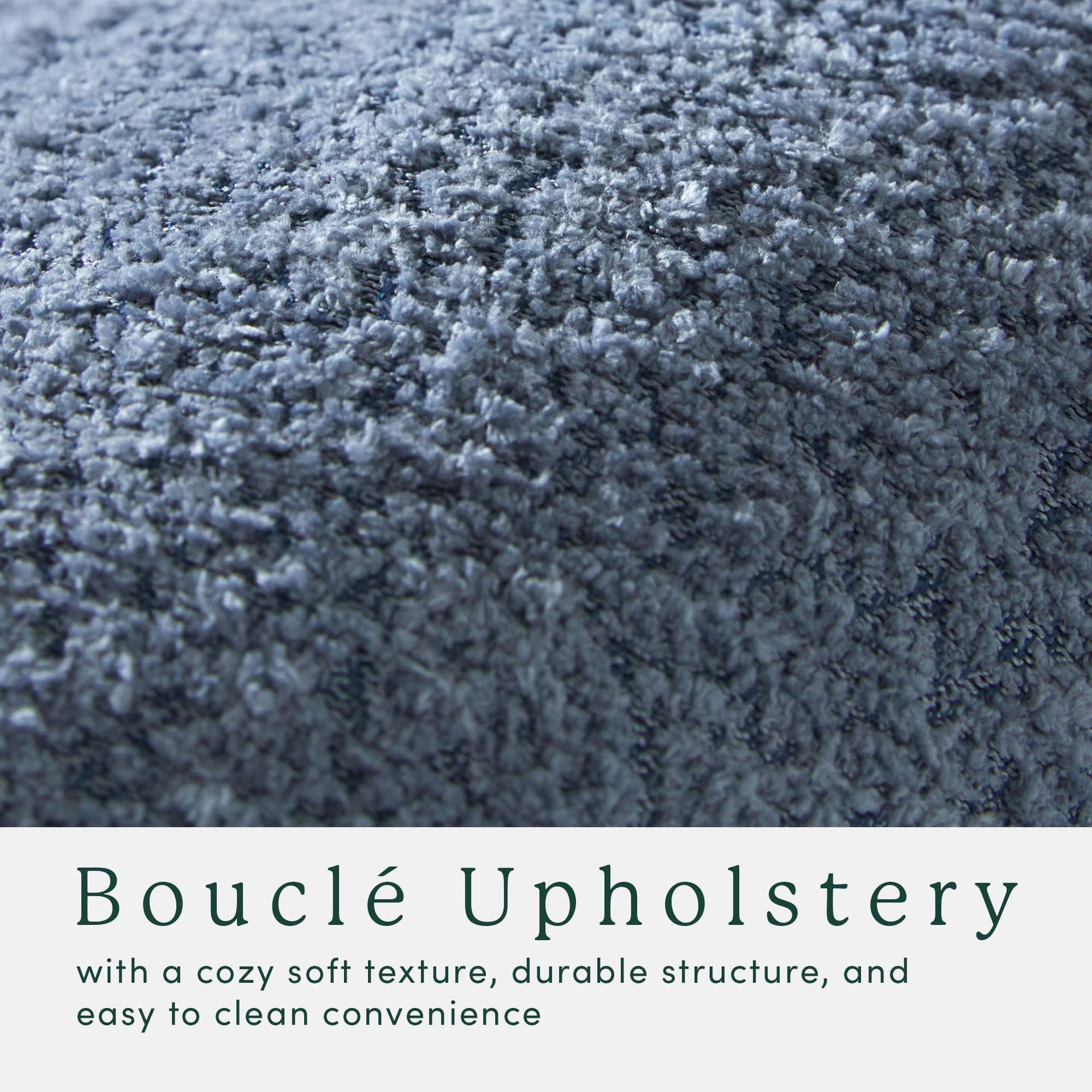 Linley Contemporary Small Storage Bouclé Ottoman with Wood Legs