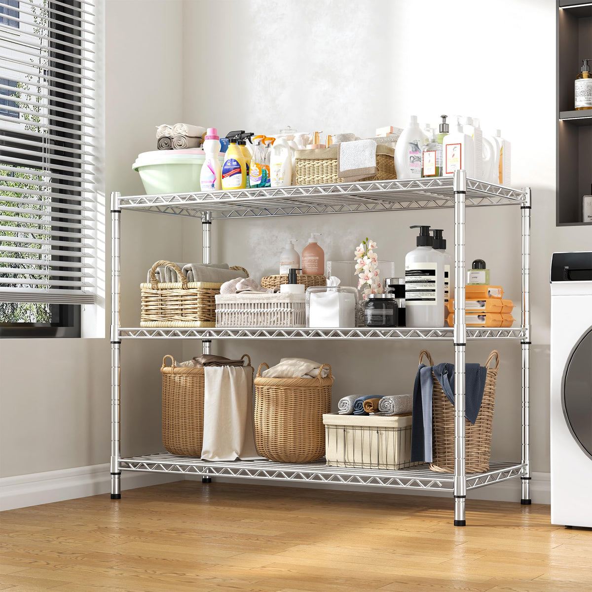 Heavy Duty 3 Tier Metal Shelving Unit
