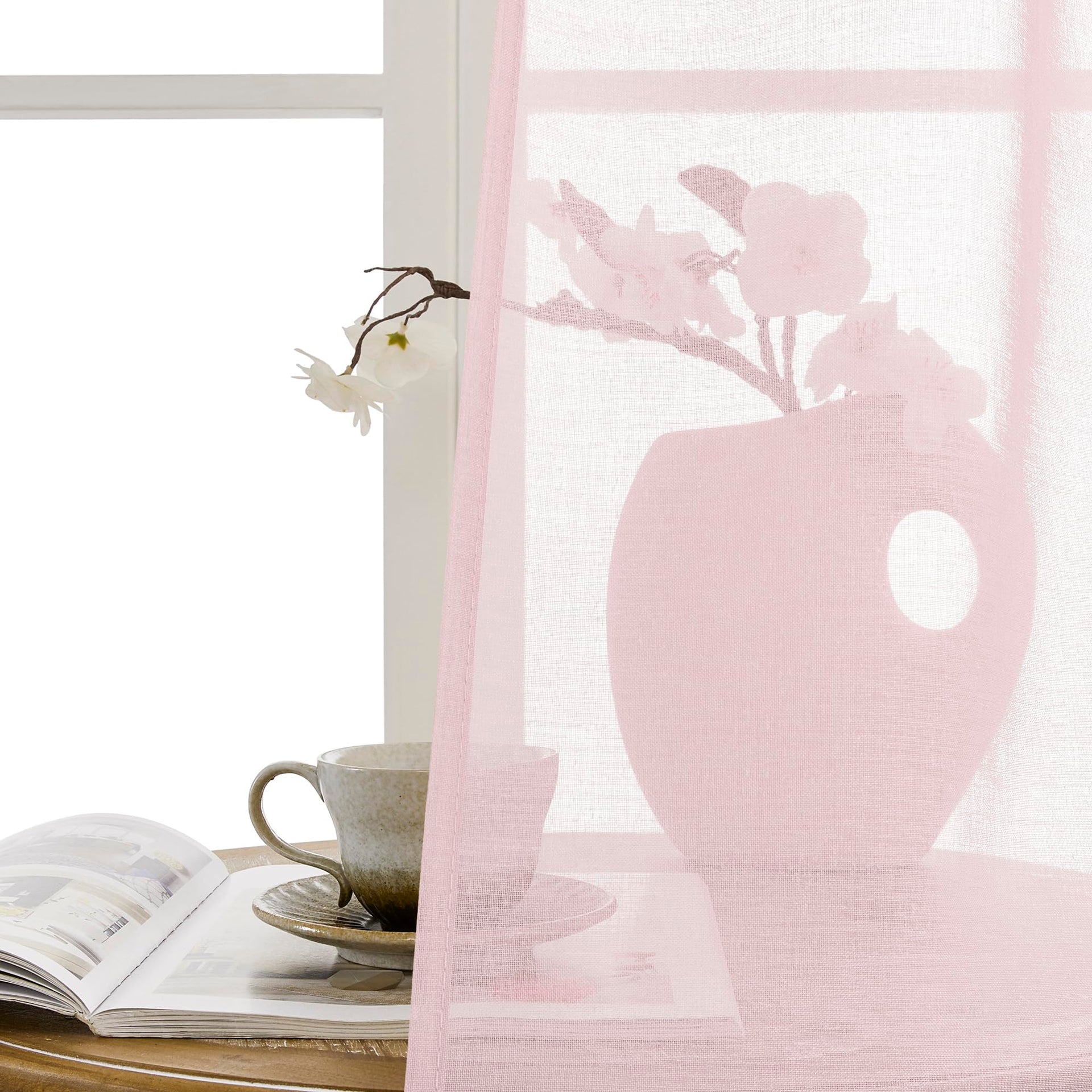 Sheer Door Curtain Closet Linen Textured Curtains Sheer Doorway Light Filtering Voile Patio Glass Doors Rod Pocket Curtain French Door