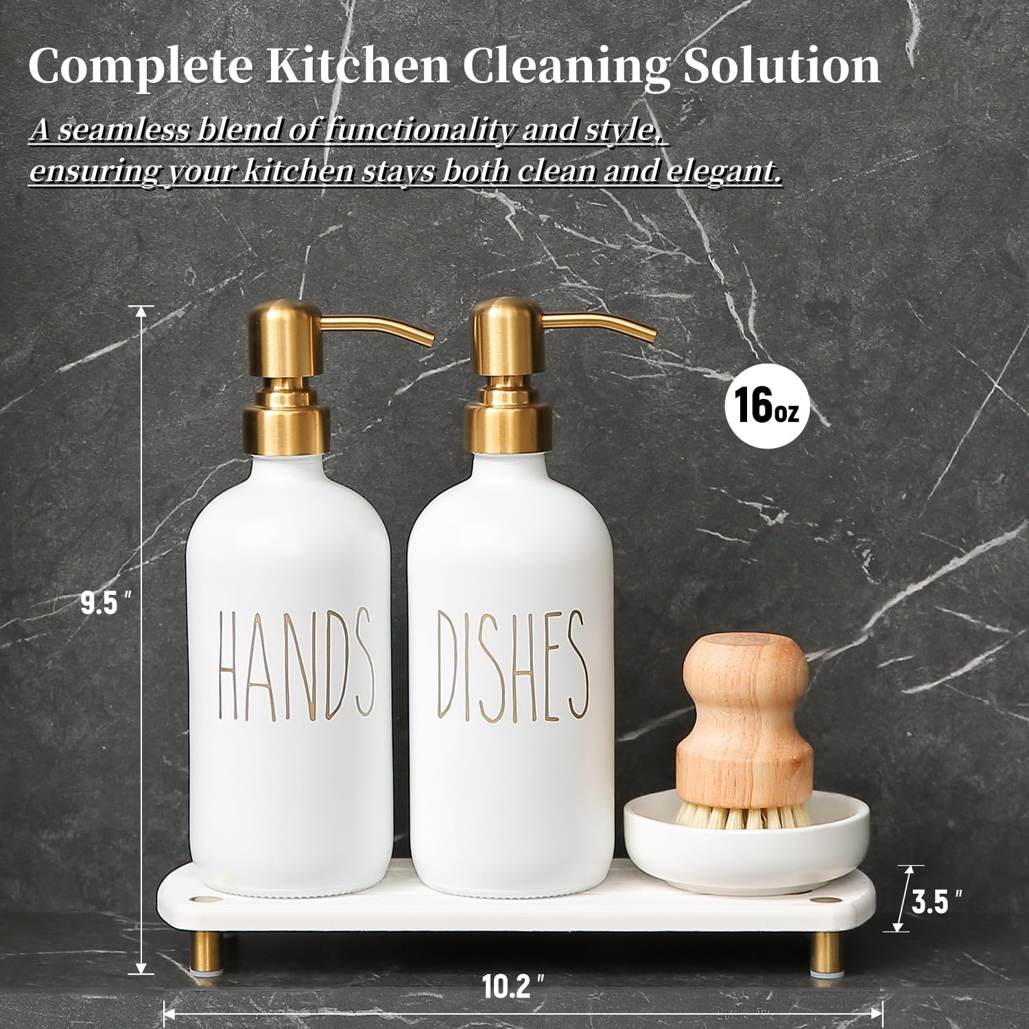Gold Soap Dispenser Set Comes with Stainless Steel Pumps (4 Count)