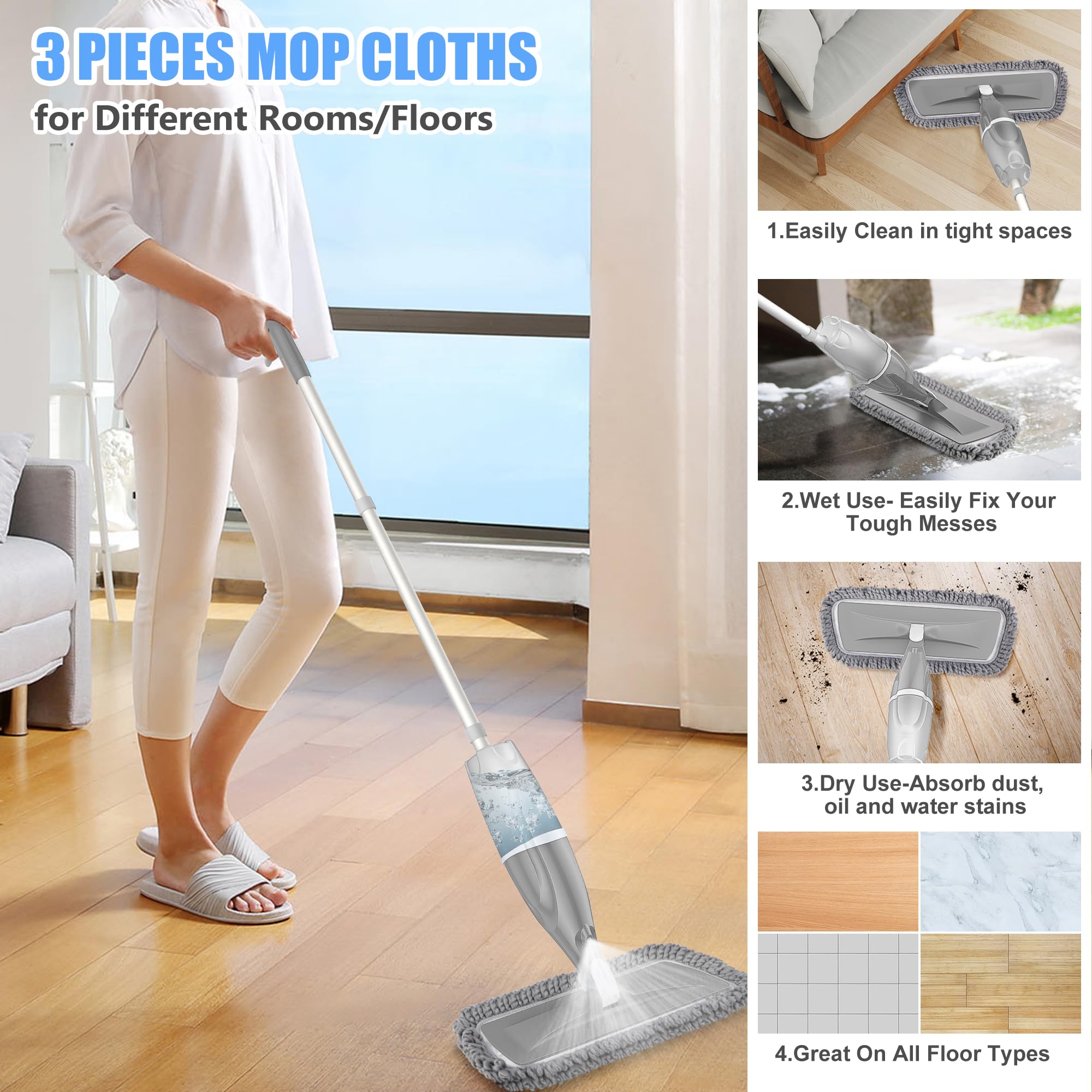 Microfiber Spray Mops for Floors Cleaning