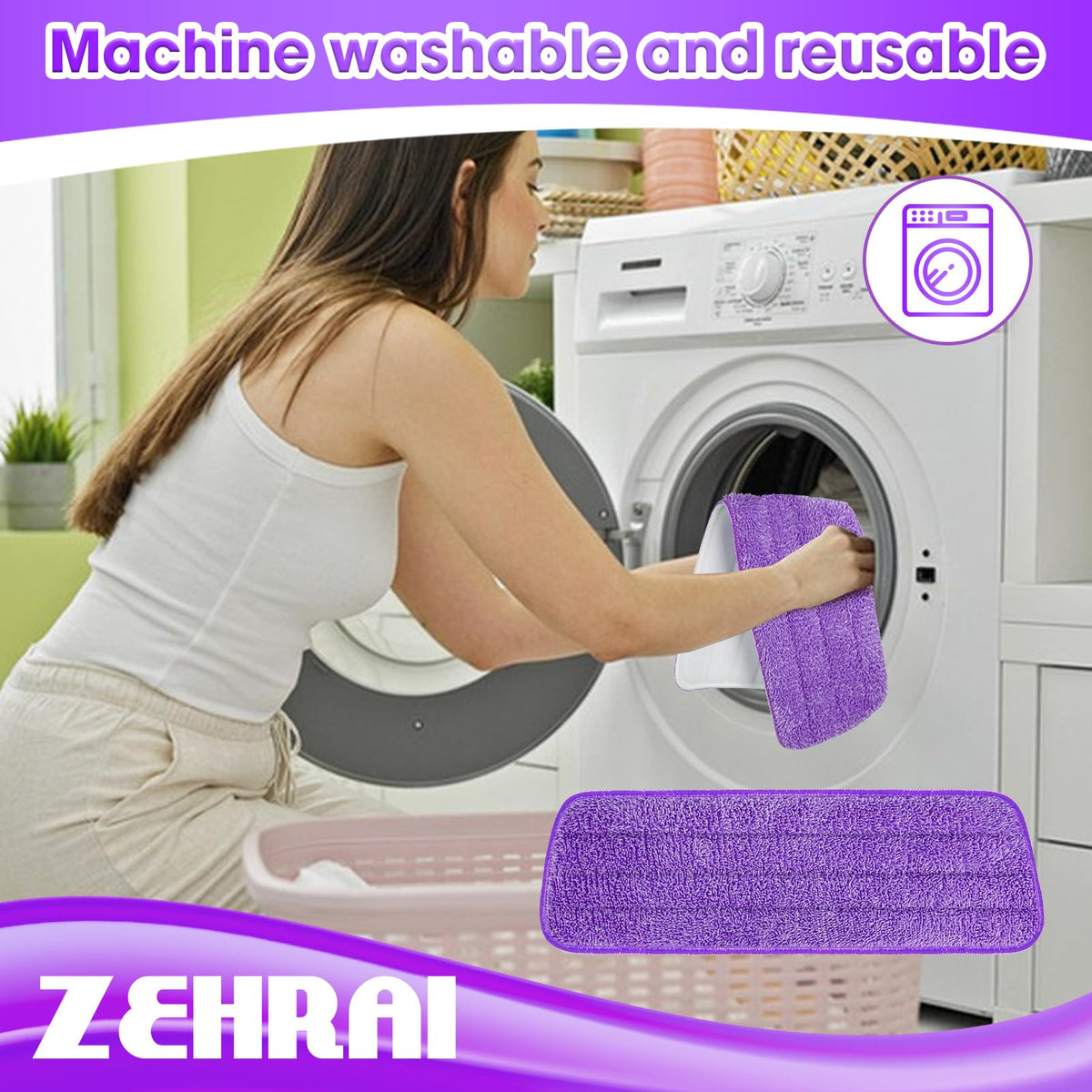 Microfiber Mop Pads 6 Pack for Swiffer PowerMop 13 (6 Count)