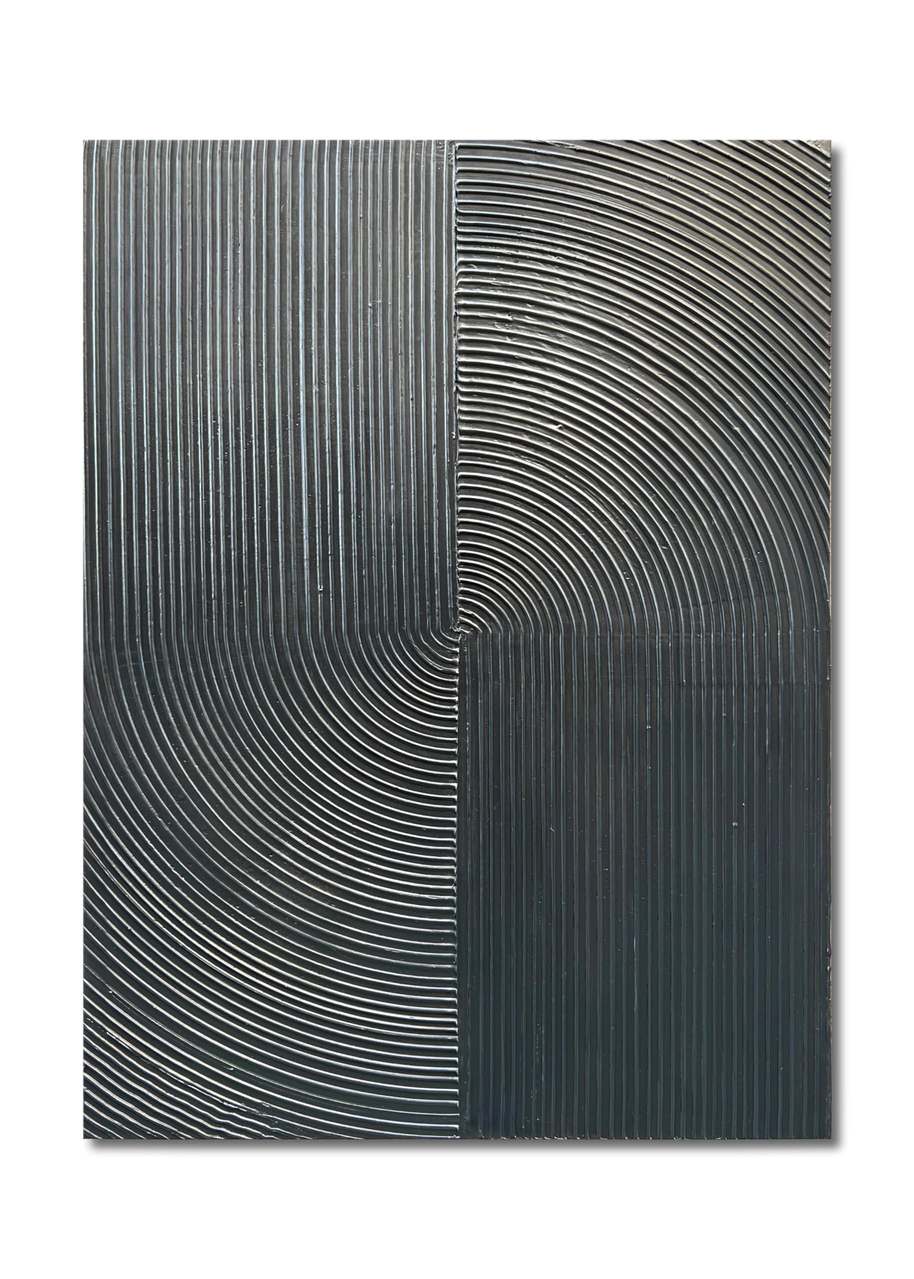 Hand Painted Abstract Modern Oil Painting 40x28 Inch Black Texture Contemporary Wall Art Minimalist Frame Artwork for Wall Decoration