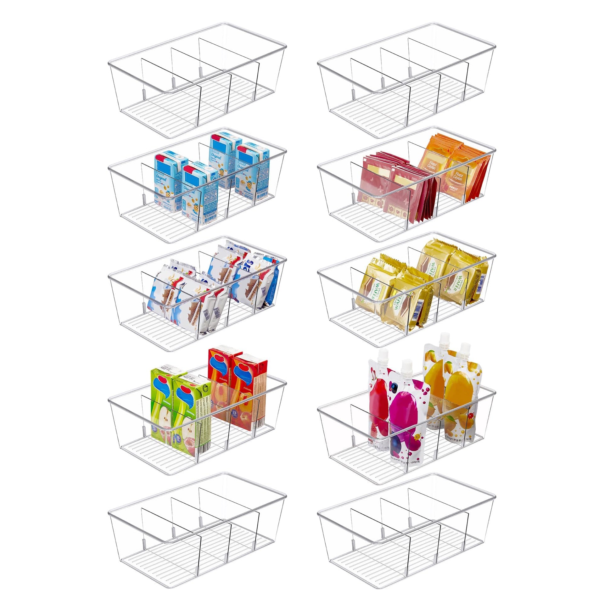 10 Pack Food Storage Organizer Bins (10 Count)