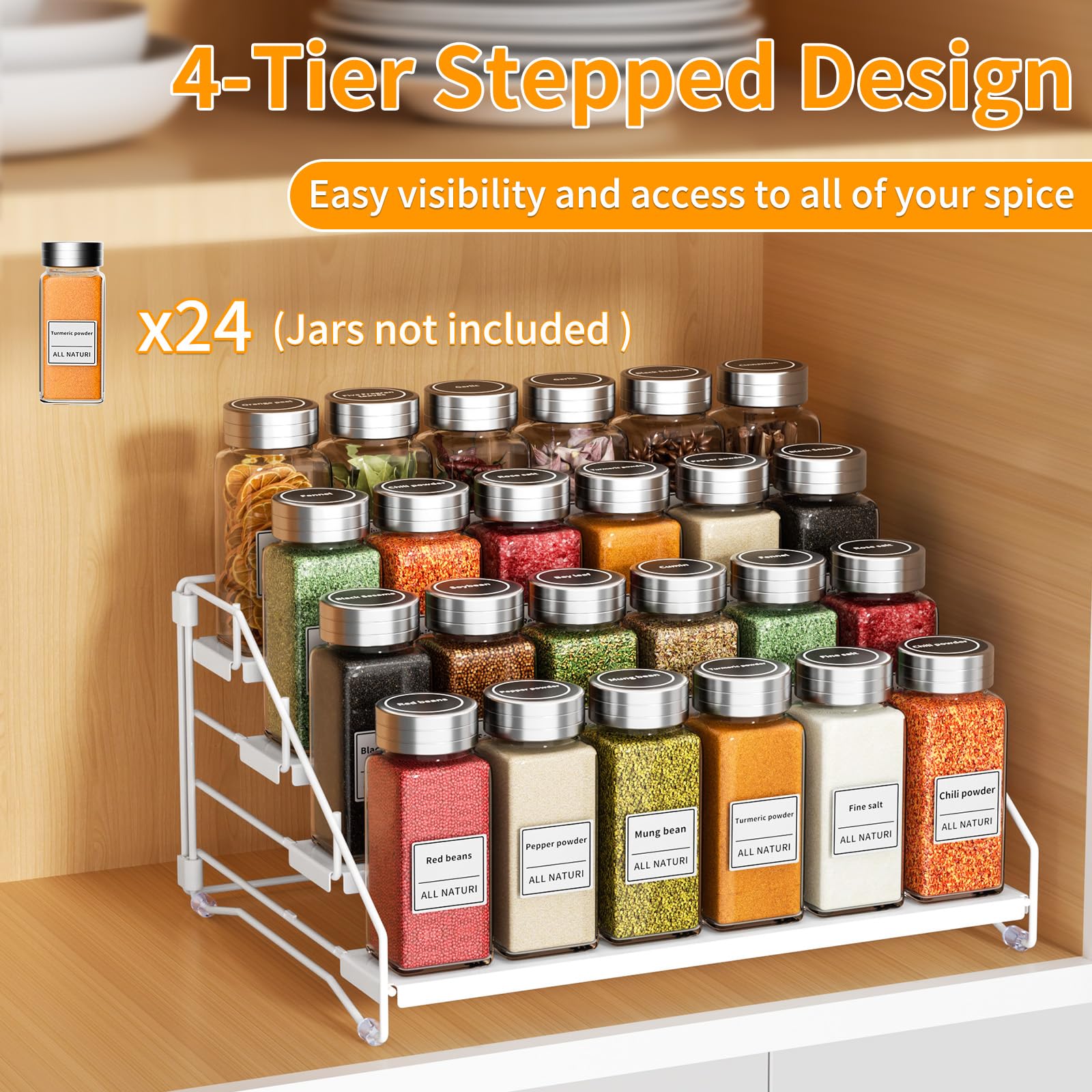 Spice Rack Organizer for Cabinet
