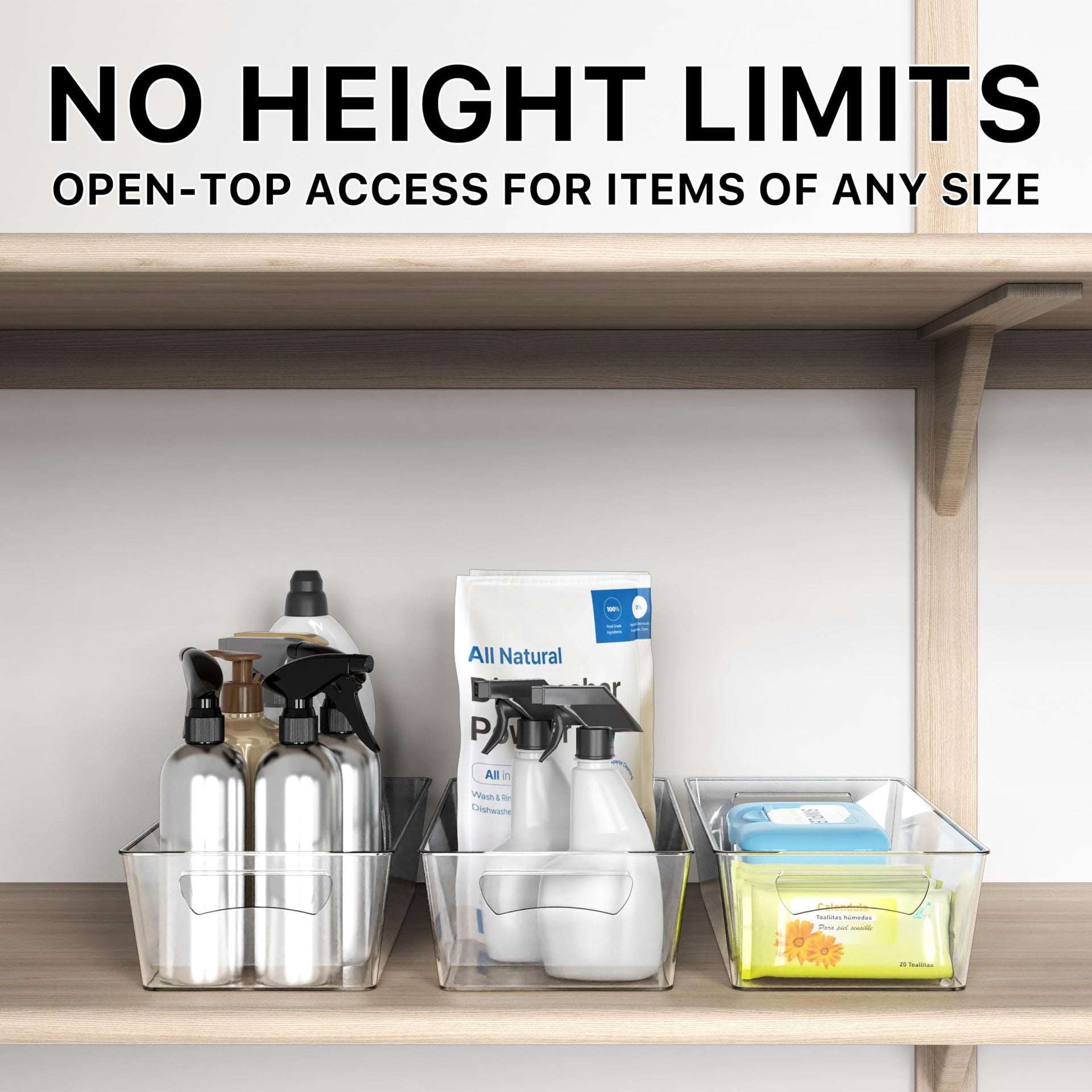 4 Pcs Pantry Clear Bin Storage Organizer (4 Count)