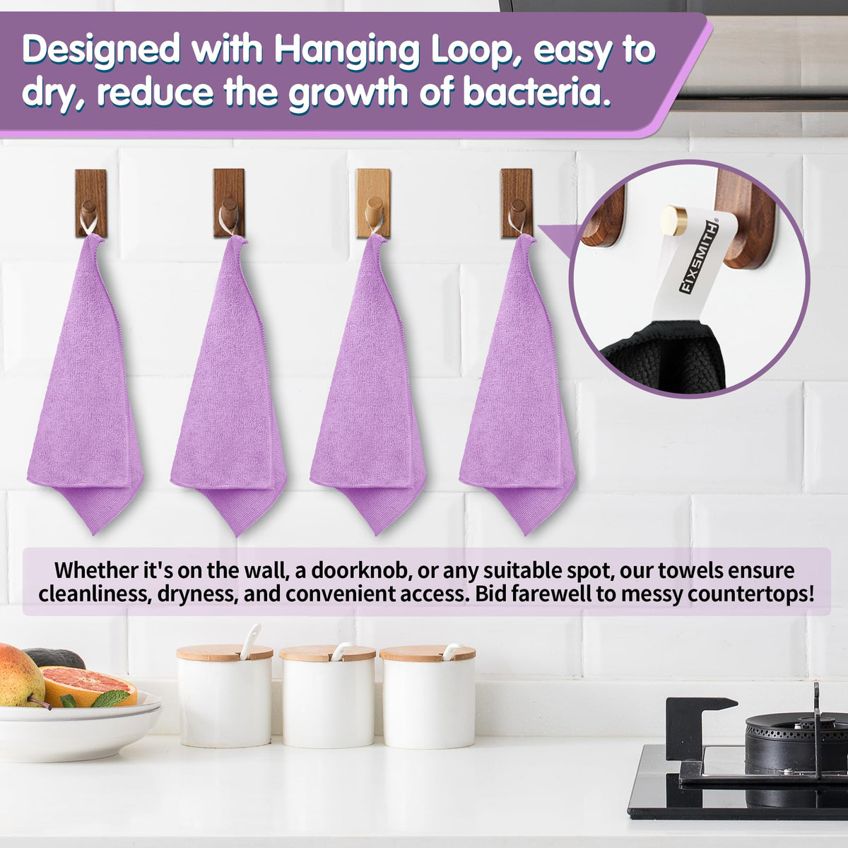 Purple Microfiber Cleaning Cloth (8 Count)