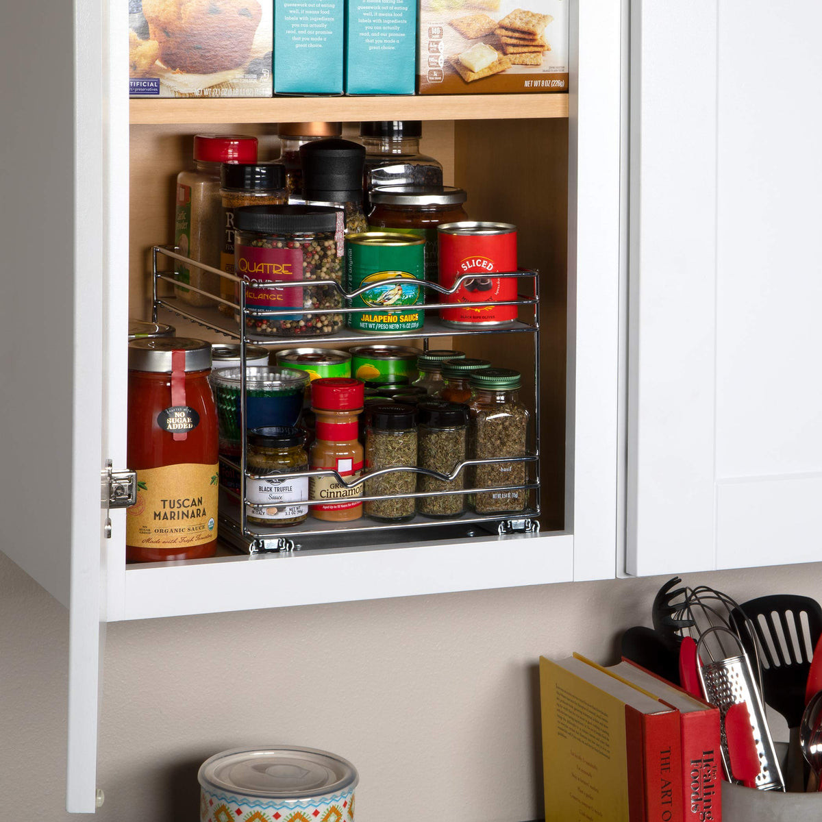 Pull Out Cabinet Spice Rack Organizer 2