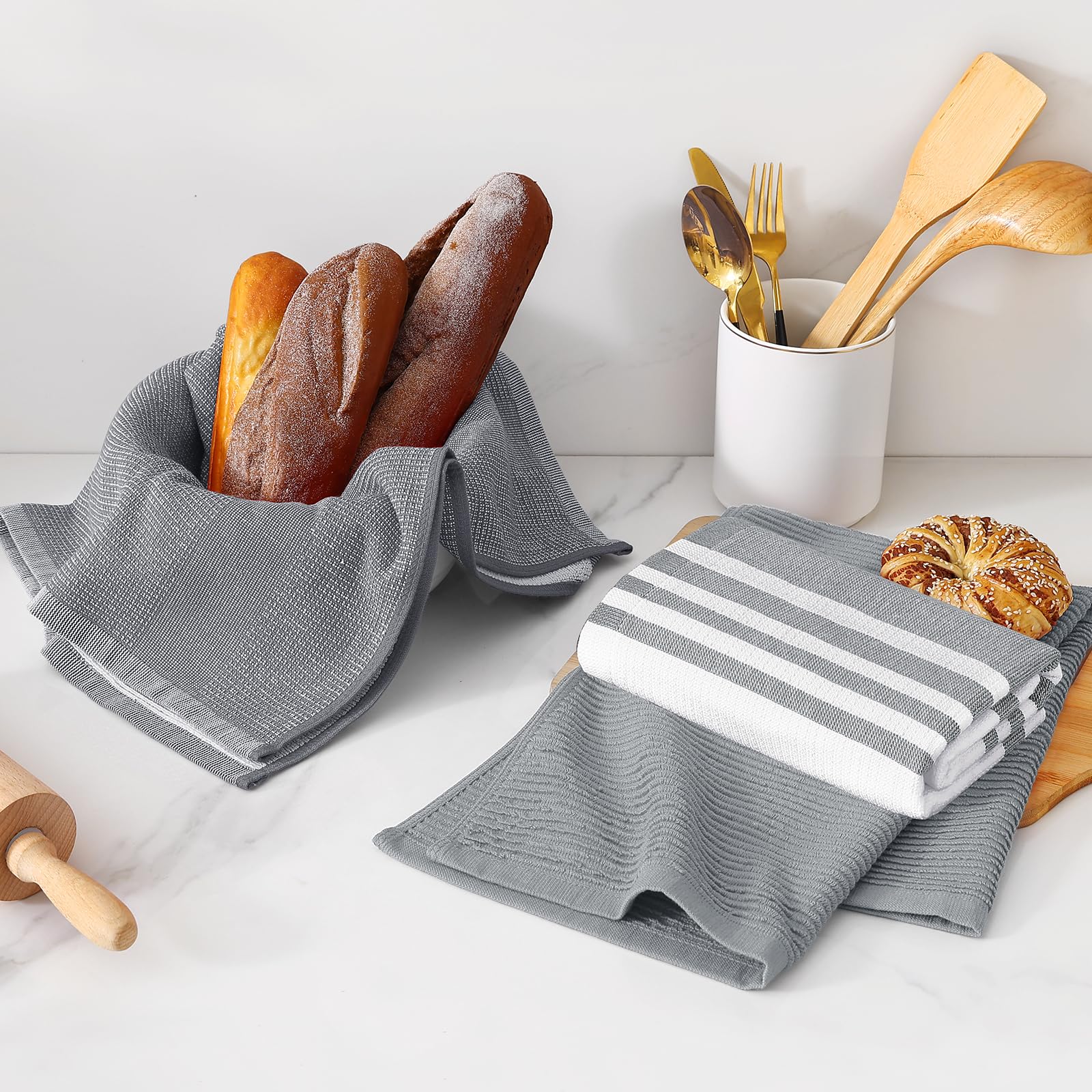 Cotton 380 GSM Premium Kitchen Towels (12 Count)