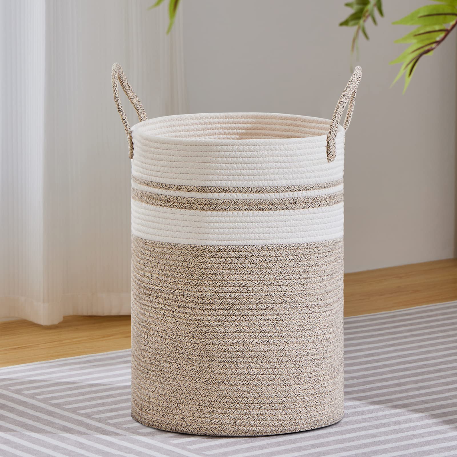 58L Tall Woven Laundry Basket Hamper